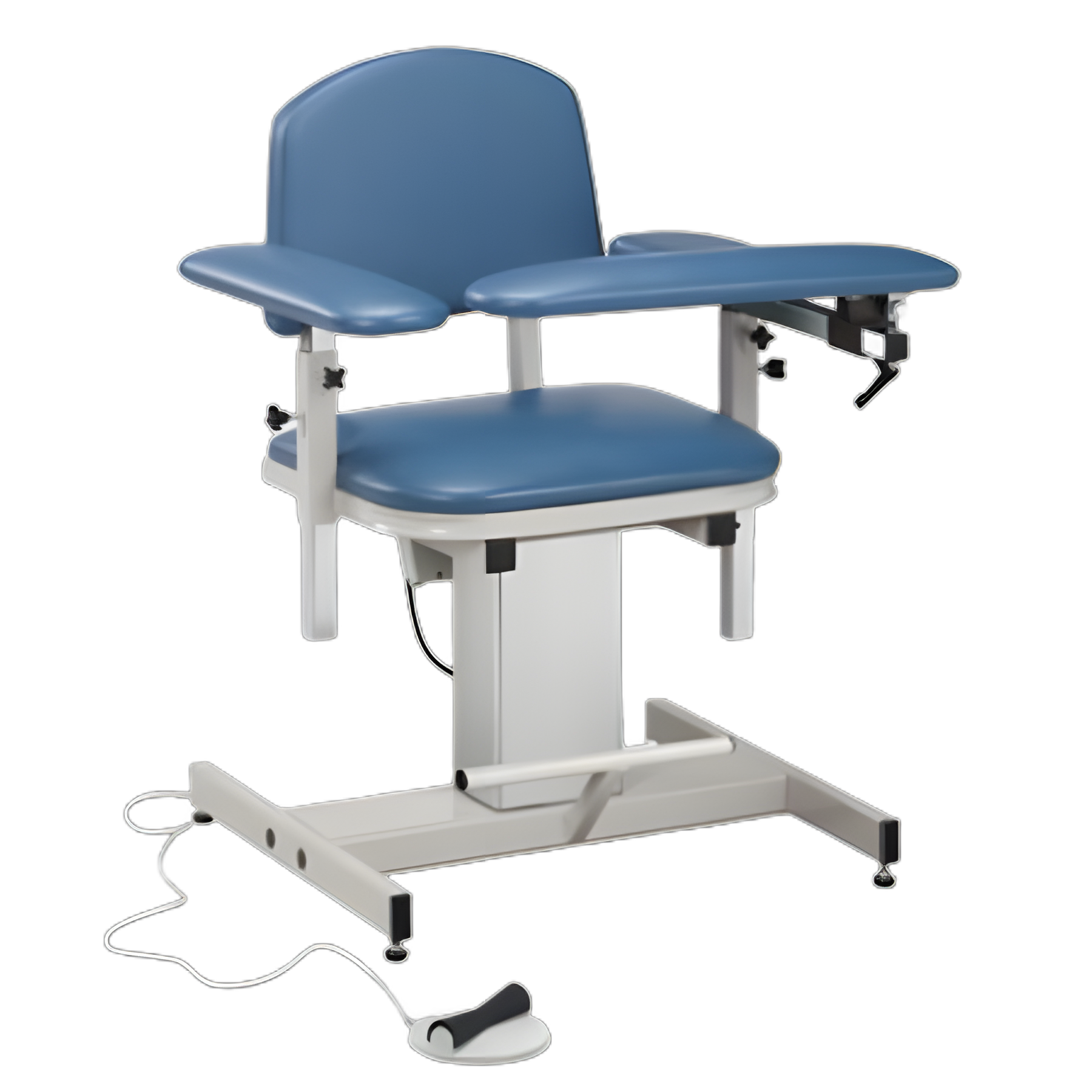 Power Blood Drawing Chair Power Series Single Adjustable Flip Up Armrest Wedgewood Blue