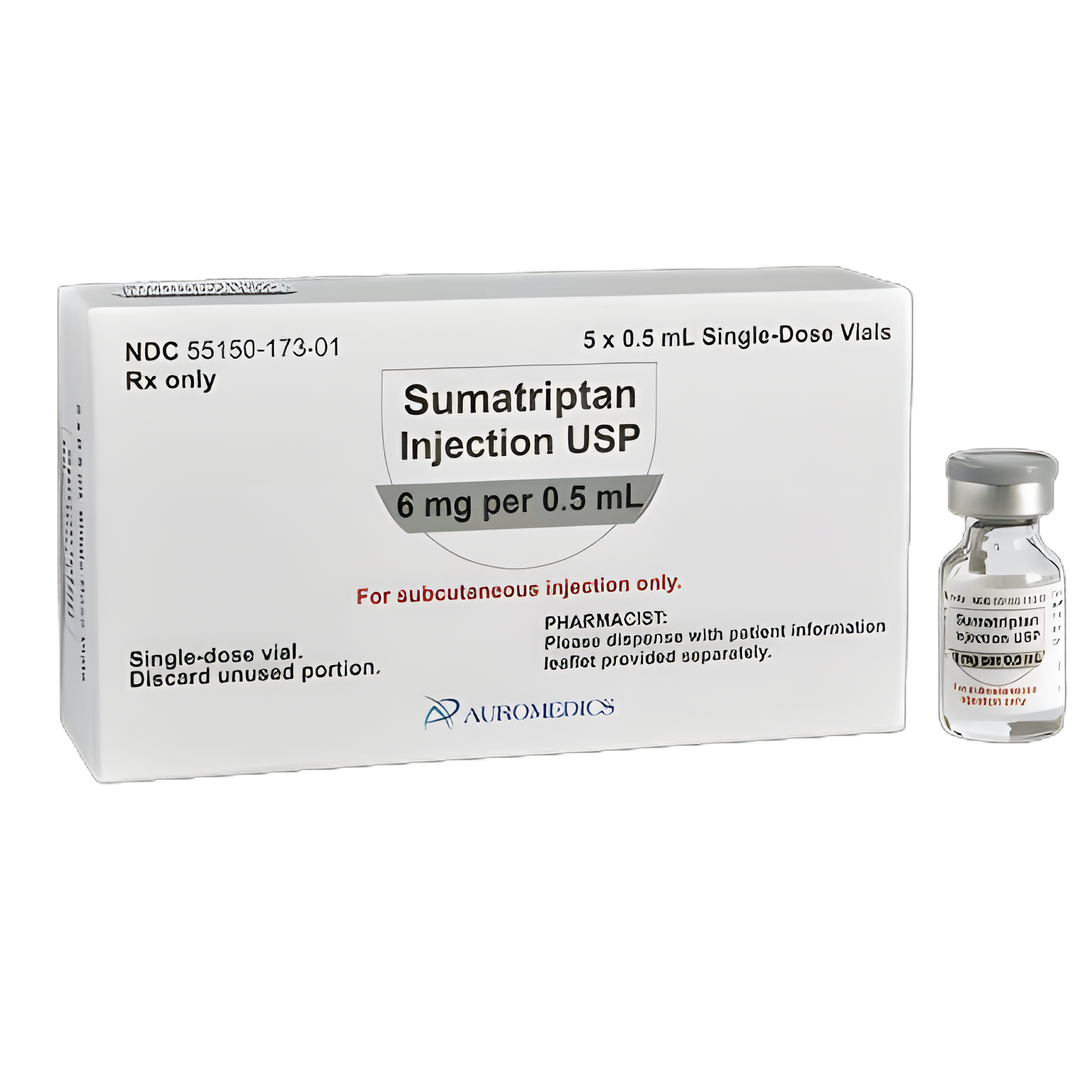 Sumatriptan Succinate 6 mg / 0.5 mL Injection Single-Dose Vial 0.5 mL - 55150017301