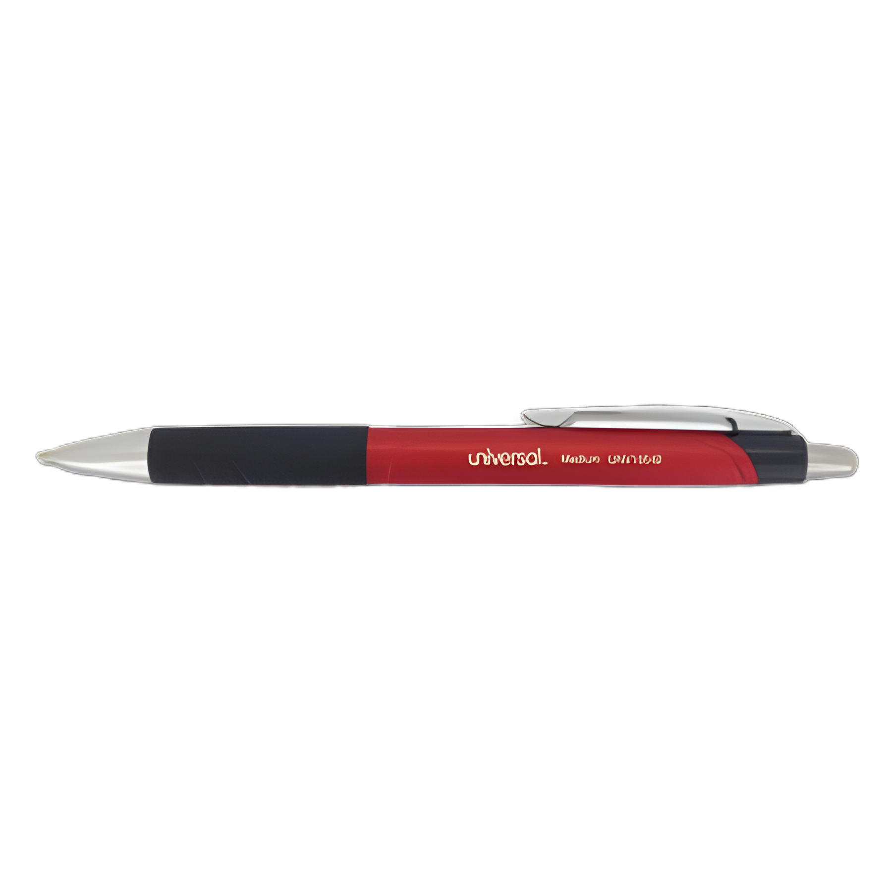 Comfort Grip Ballpoint Pen, Retractable, Medium 1 mm, Red Ink, Red/Black Barrel, Dozen