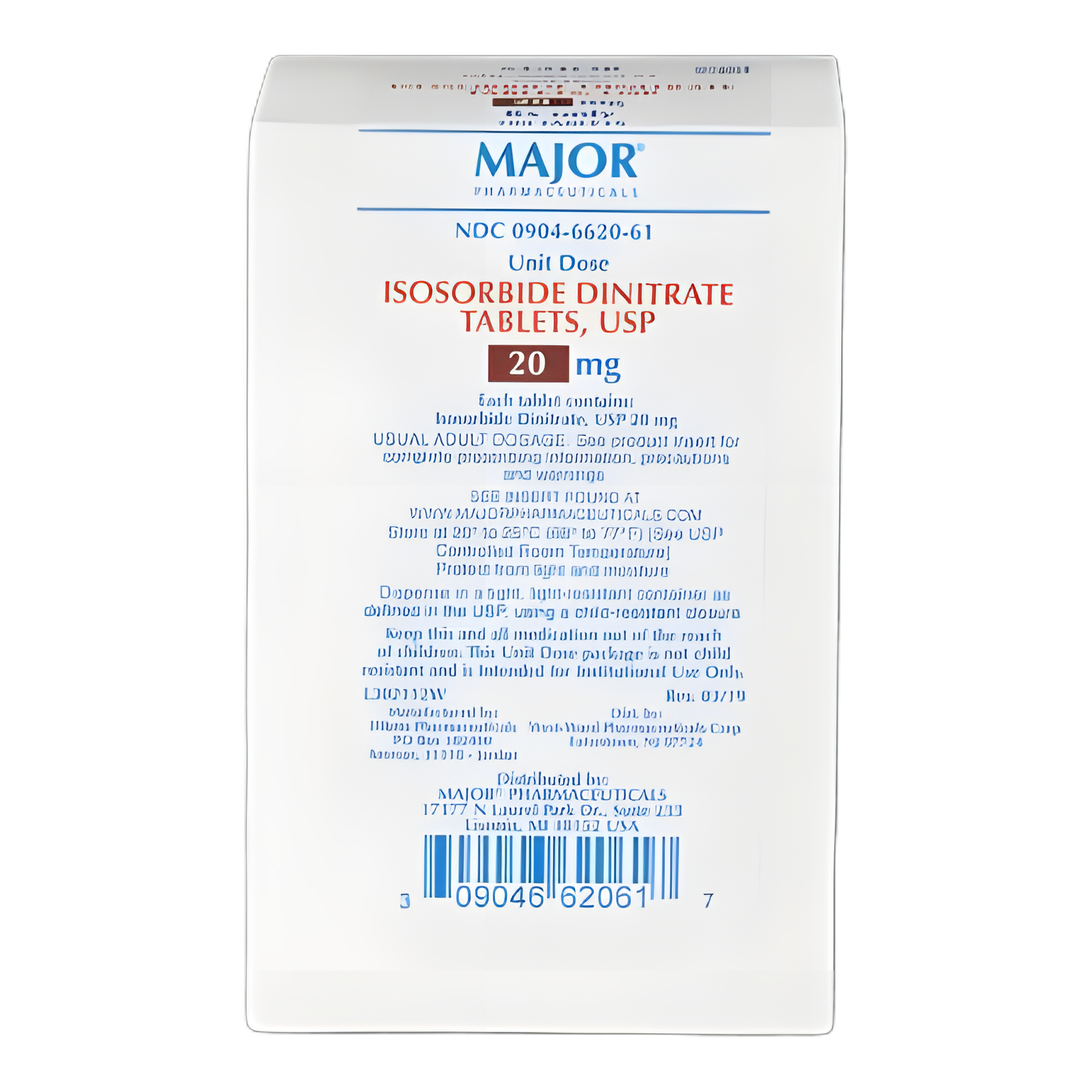 Isosorbide Dinitrate 20 mg Tablets for Angina Relief - Major Pharmaceuticals