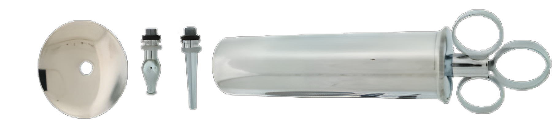 Ear Syringe with Shield Three Ring Style Three Ring Style, Silver Barell and Plunger