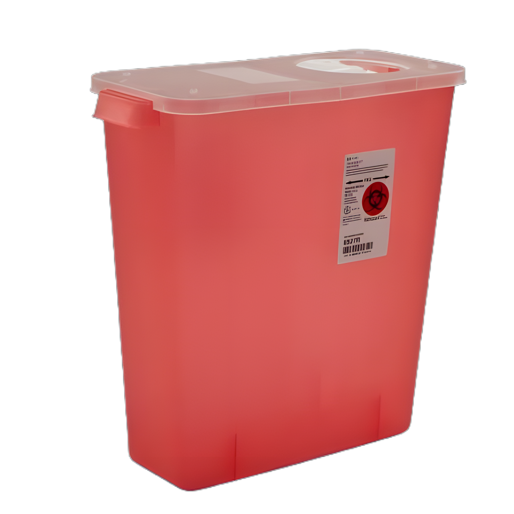 Sharps Container In-Room™ Translucent Red Base 13-3/4 H X 13-3/4 W X 6 D Inch Vertical Entry 3 Gallon