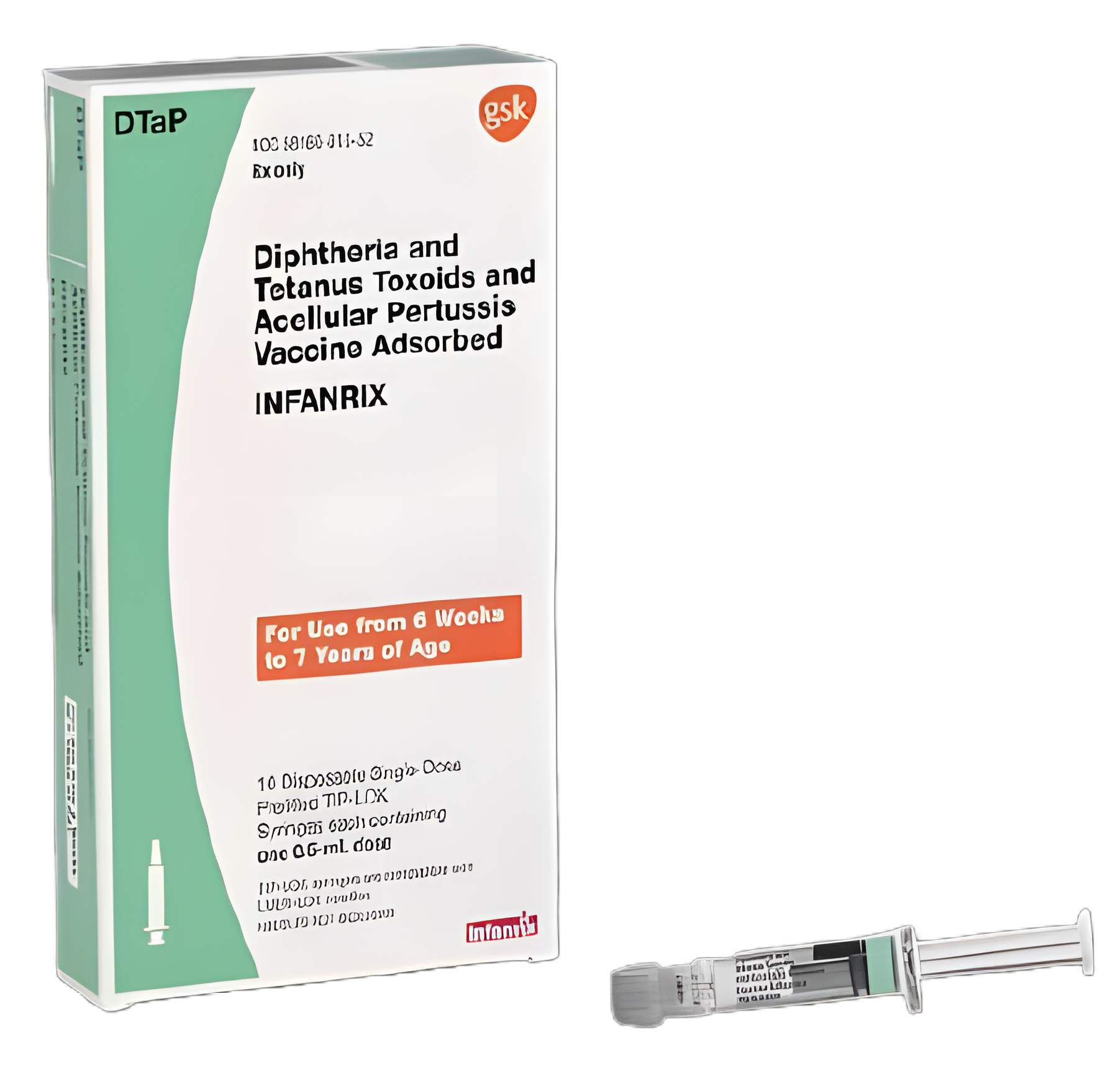 Infanrix® DTaP Vaccine Indicated for People 6 Weeks to 7 Years of Age Diphtheria and Tetanus Toxoids and Acellular Pertussis Vaccine, Adsorbed Injection Prefilled Syringe 0.5 mL