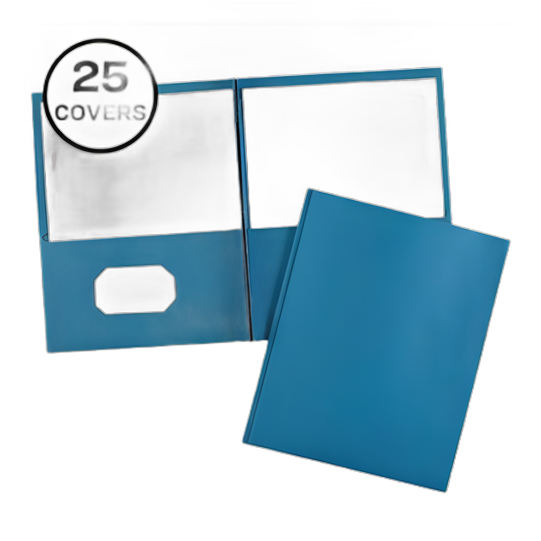 Two-Pocket Folder, Prong Fastener, 0.5" Capacity, 11 x 8.5, Light Blue, 25/Box