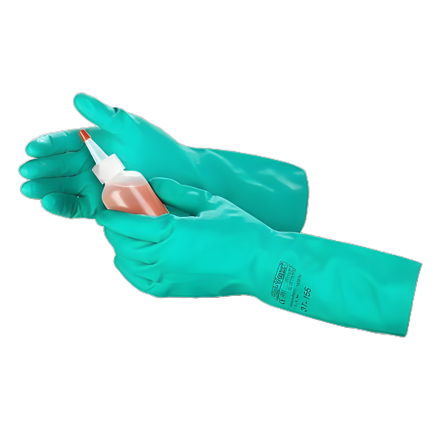 AlphaTec Sol-Vex X-Large Nitrile Chemical Protection Gloves - Green, 13 Inch, Non-Sterile