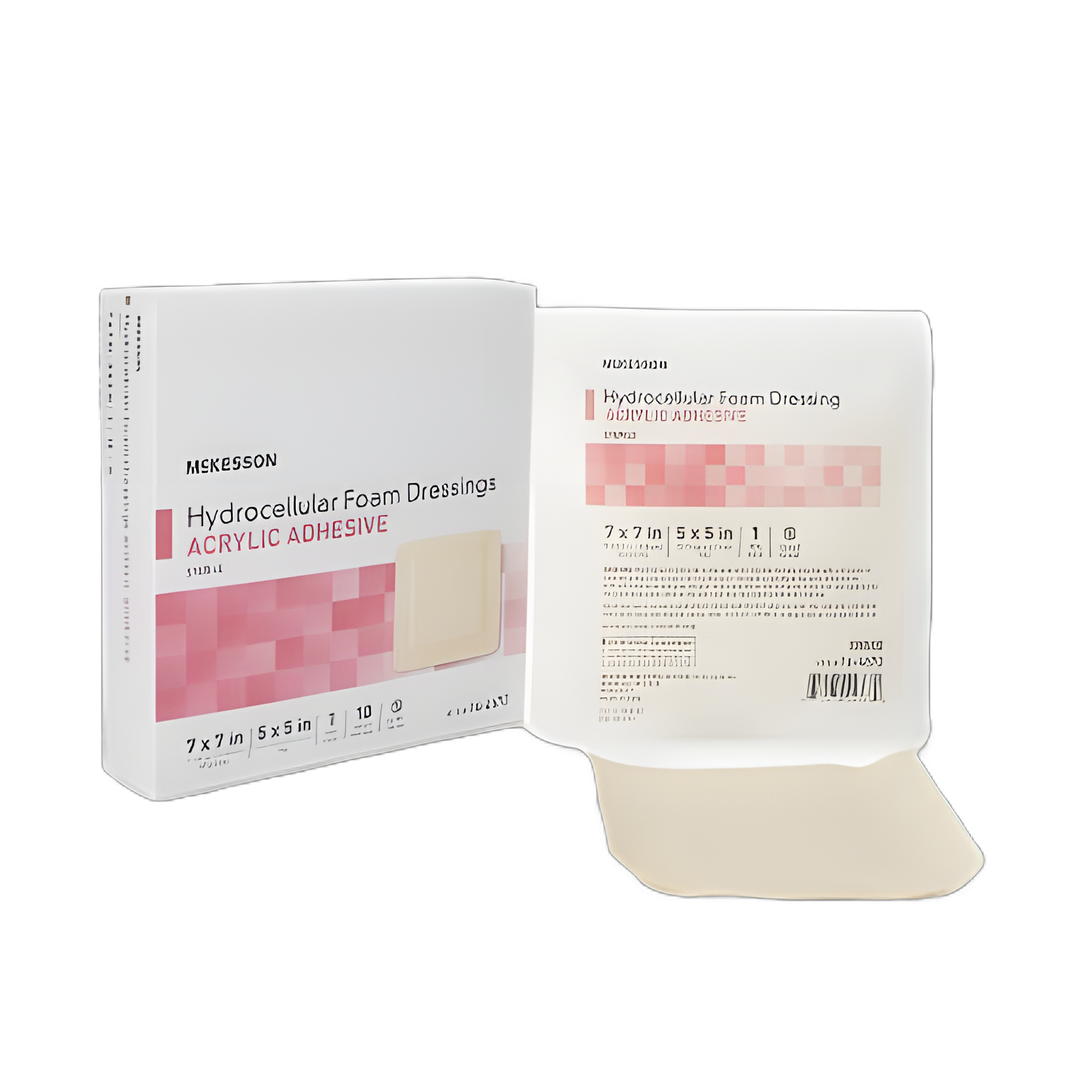 McKesson 7x7 Inch Sterile Square Foam Dressing with Border and Acrylic Adhesive