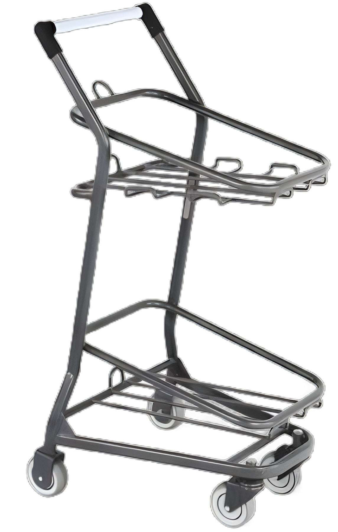Market Lab Double Basket Medical Cart with RediCart Accessories - Powder Coated Steel