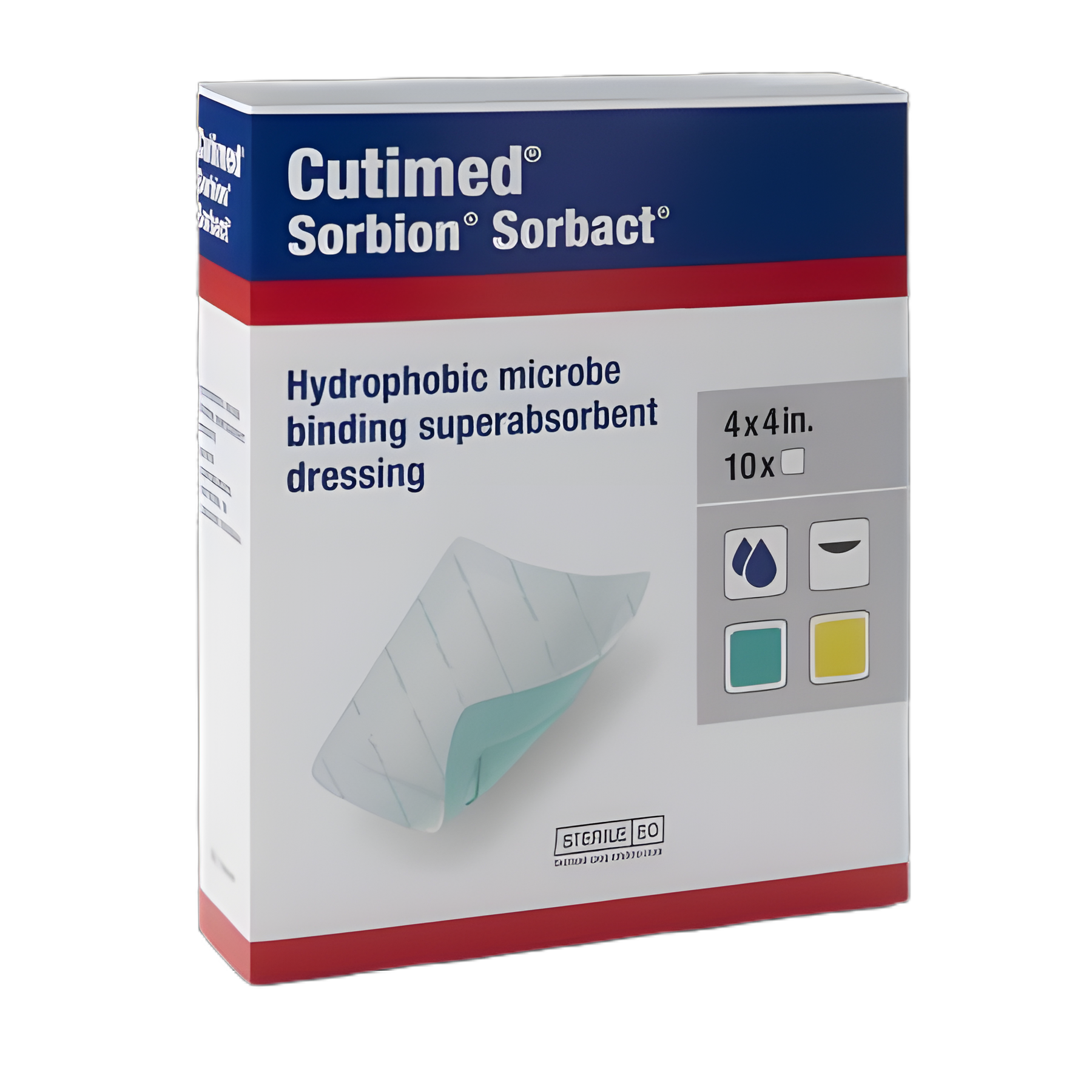 Cutimed Sorbion Sorbact 4x4 Antimicrobial Super Absorbent Dressing