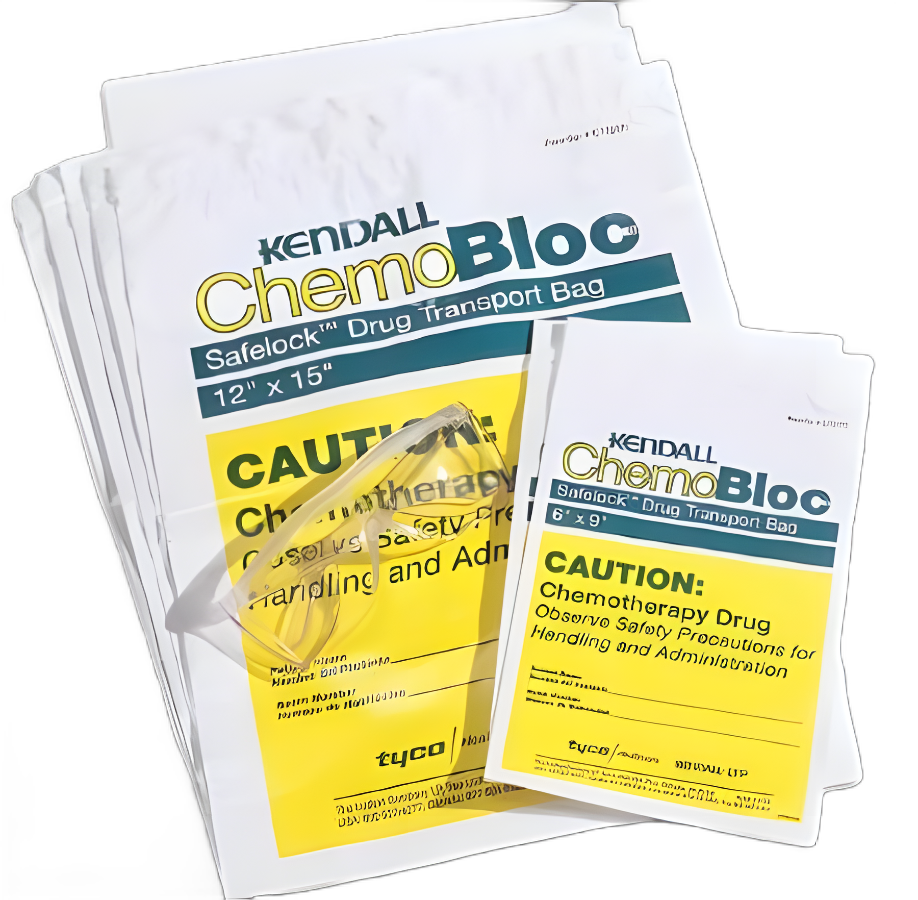 Chemo Drug Transport Bag ChemoPlus™ 6 X 9 Inch Clear / Yellow Zip Closure