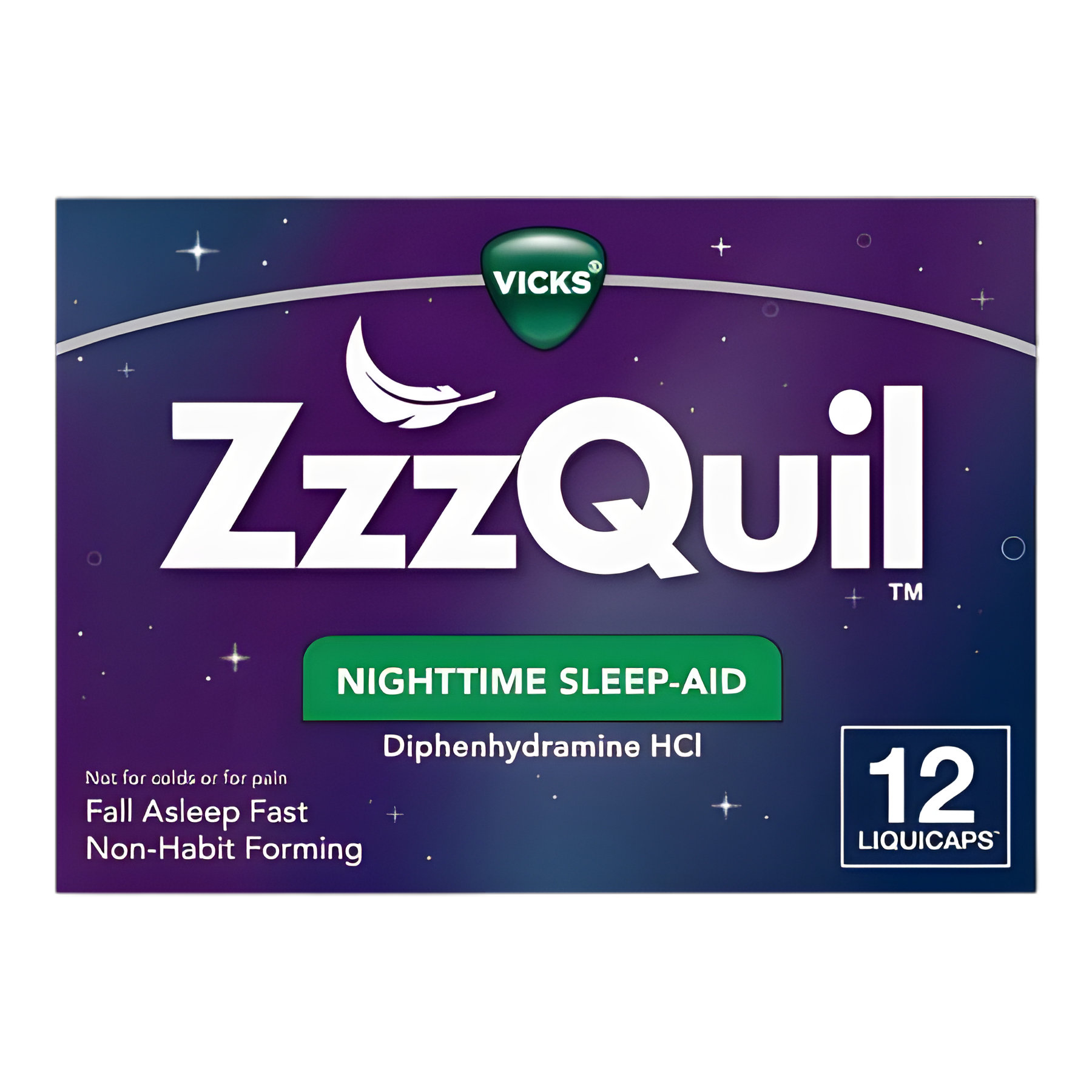 Sleep Aid ZzzQuil™ 12 per Box Caplet 25 mg Strength