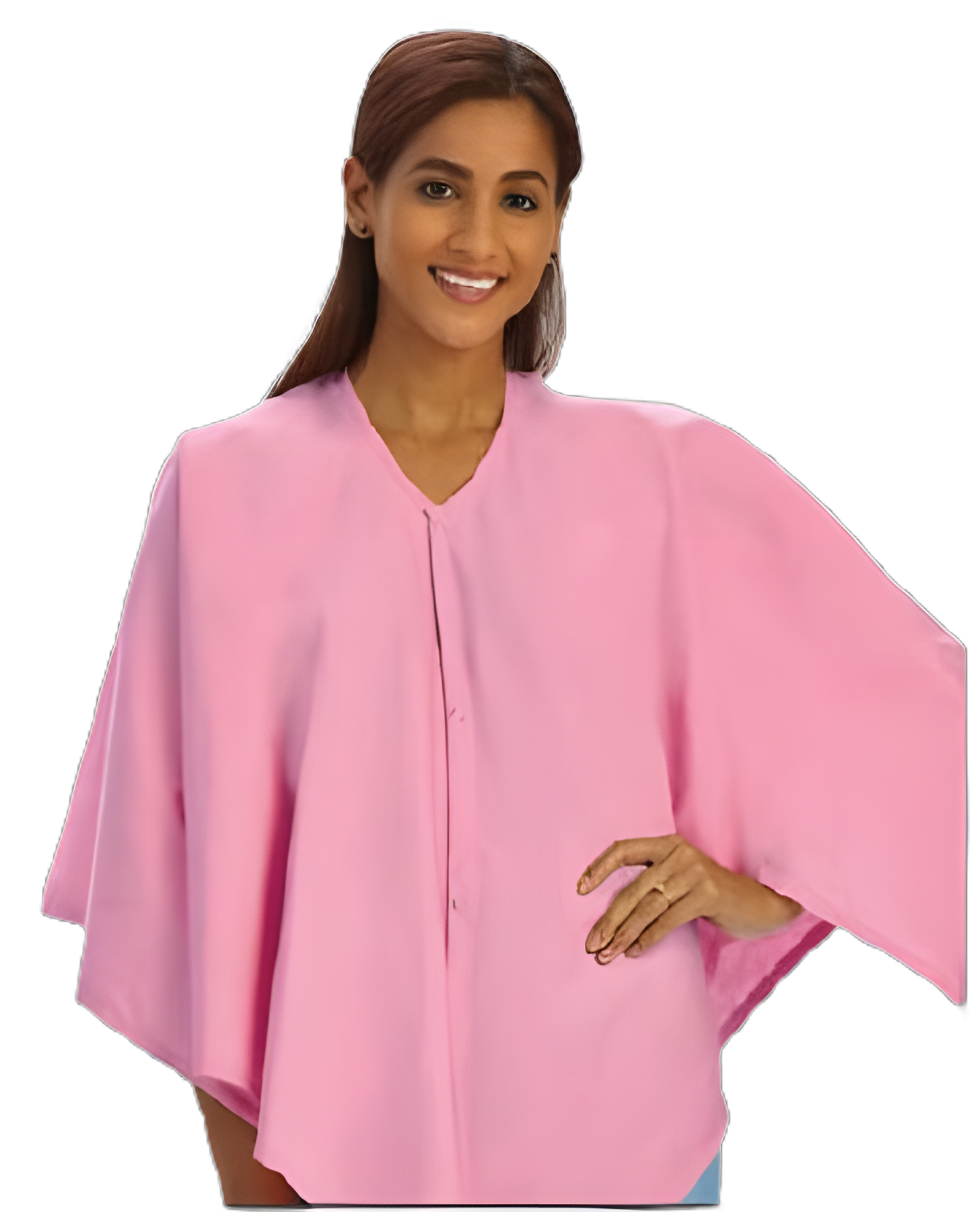 Simply Soft® Pink Exam Cape for Women - One Size with Snap Closure