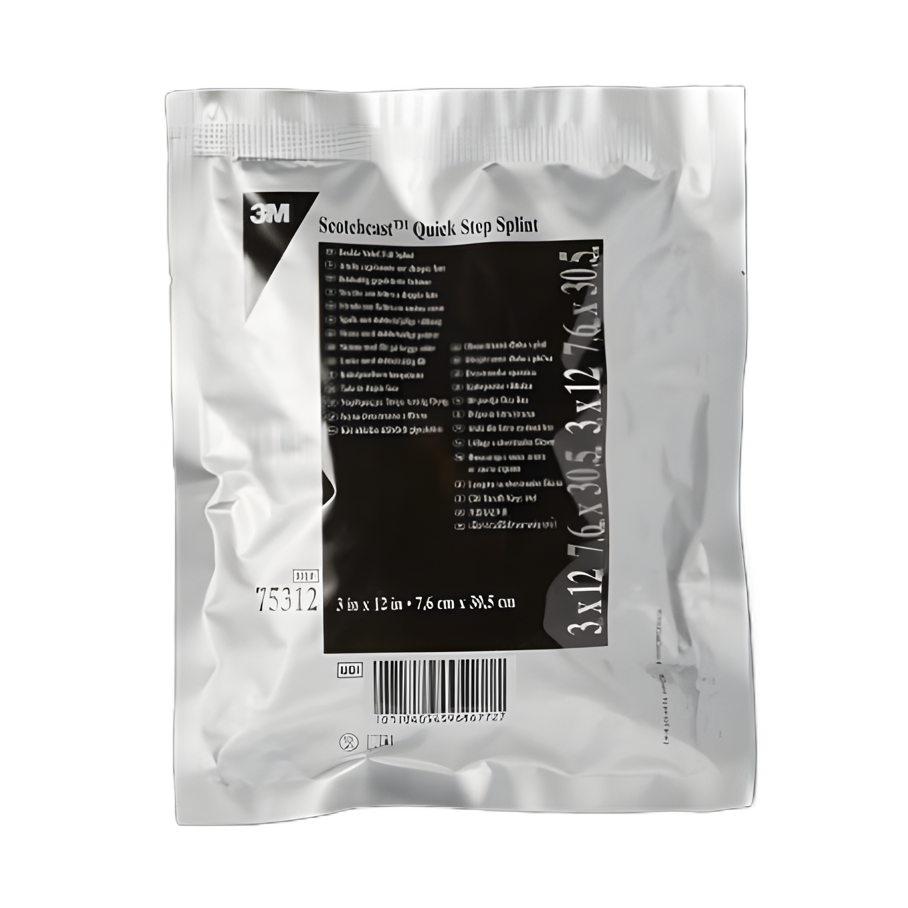 Padded Precut Splint 3M™ Scotchcast™ Quick Step Double Sided Felt 3 X 12 Inch Felt / Fiberglass White