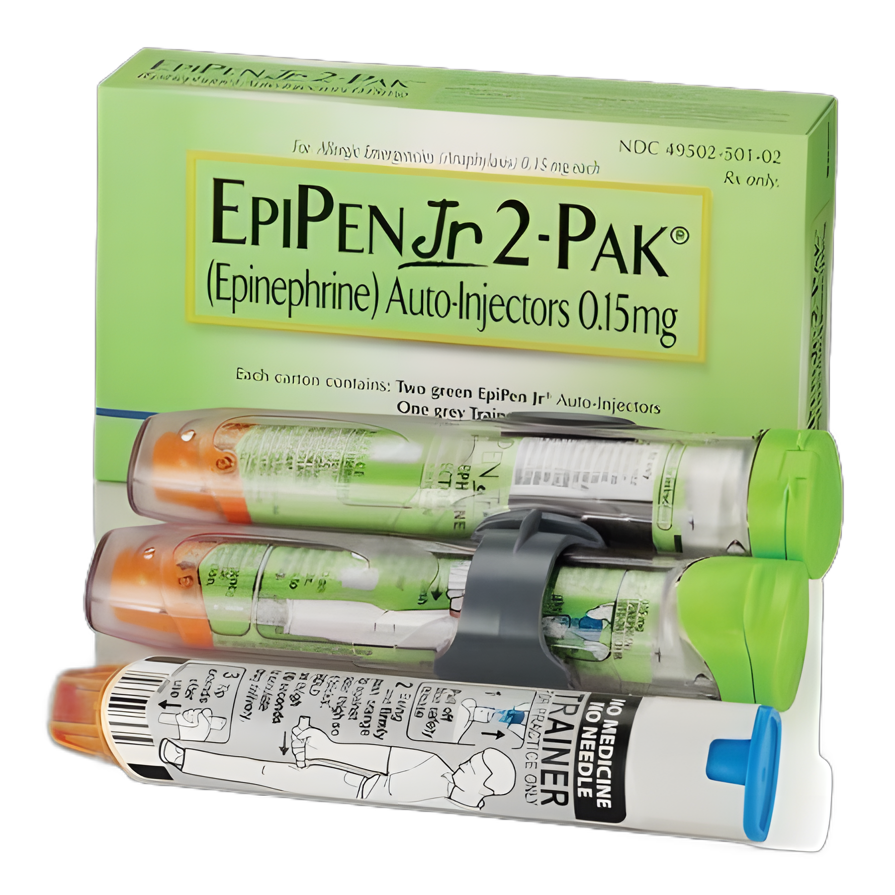 EpiPen Jr® 2-Pak® Alpha and Beta Adrenergic Agonist Epinephrine 0.15 mg (1:2000) Injection Prefilled Auto-Injector 0.3 mL
