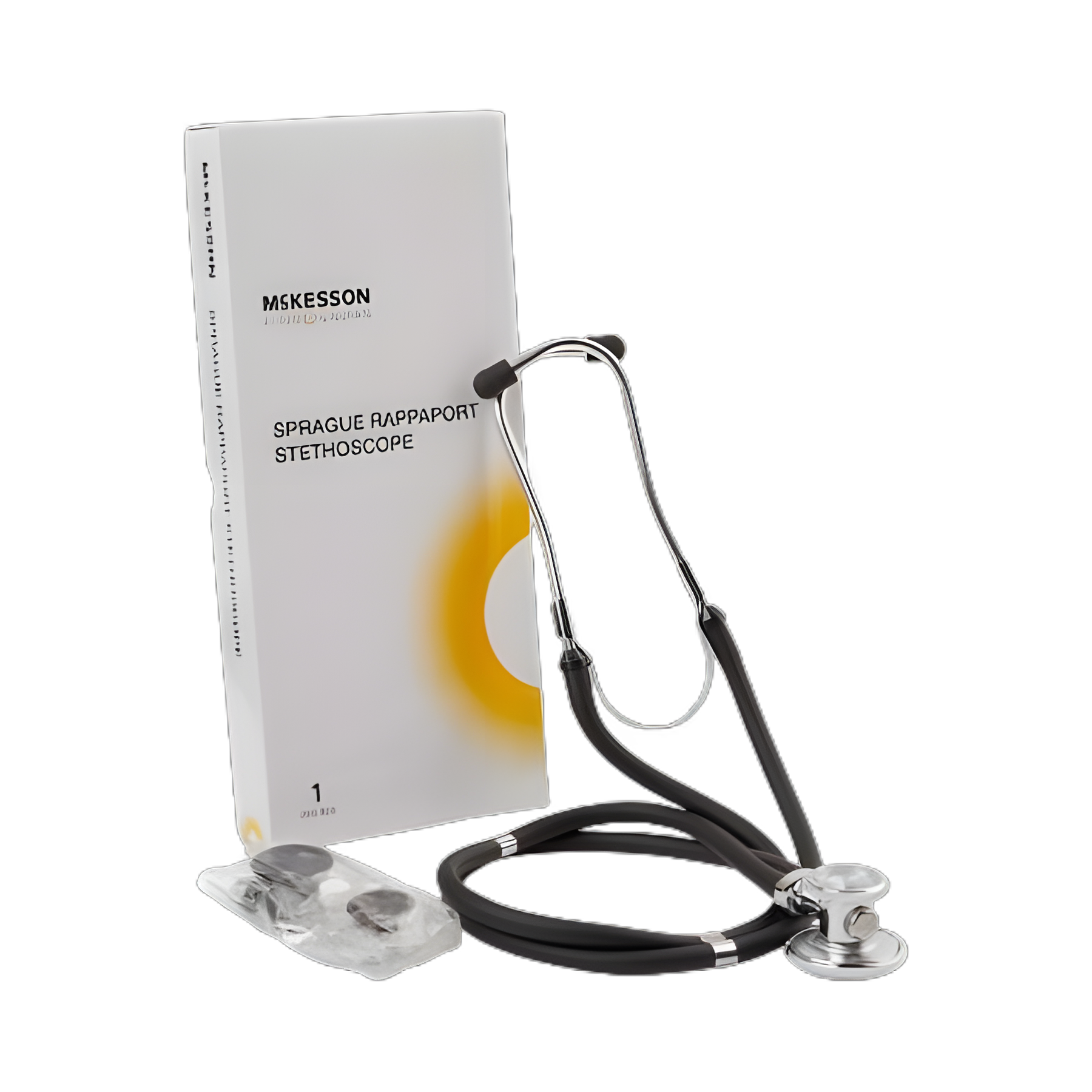 Sprague Stethoscope McKesson LUMEON™ Black 2-Tube 22 Inch Tube Double Sided Chestpiece