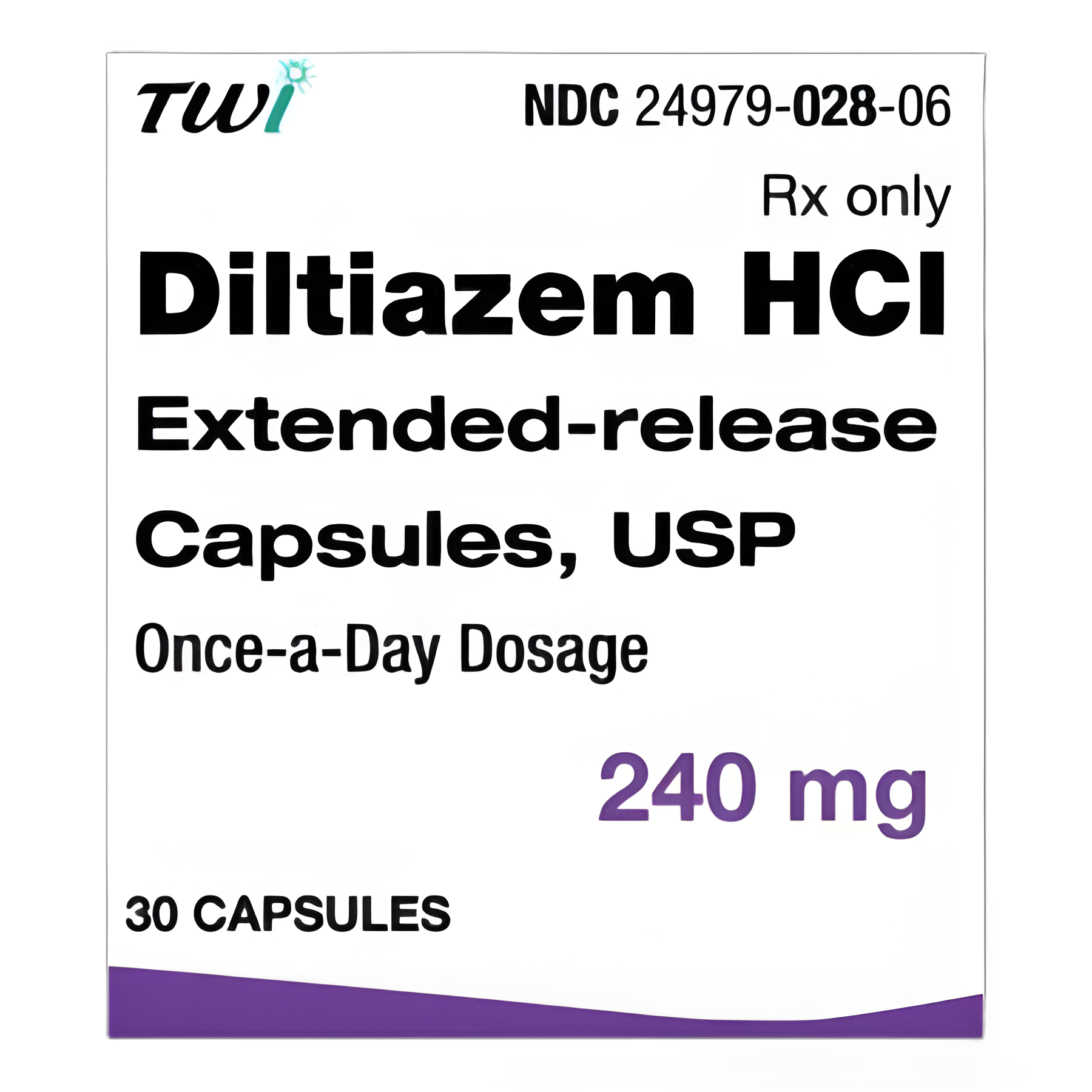 Diltiazem HCl 240 mg Extended-Release Capsules by TWi Pharmaceuticals - 30 Count