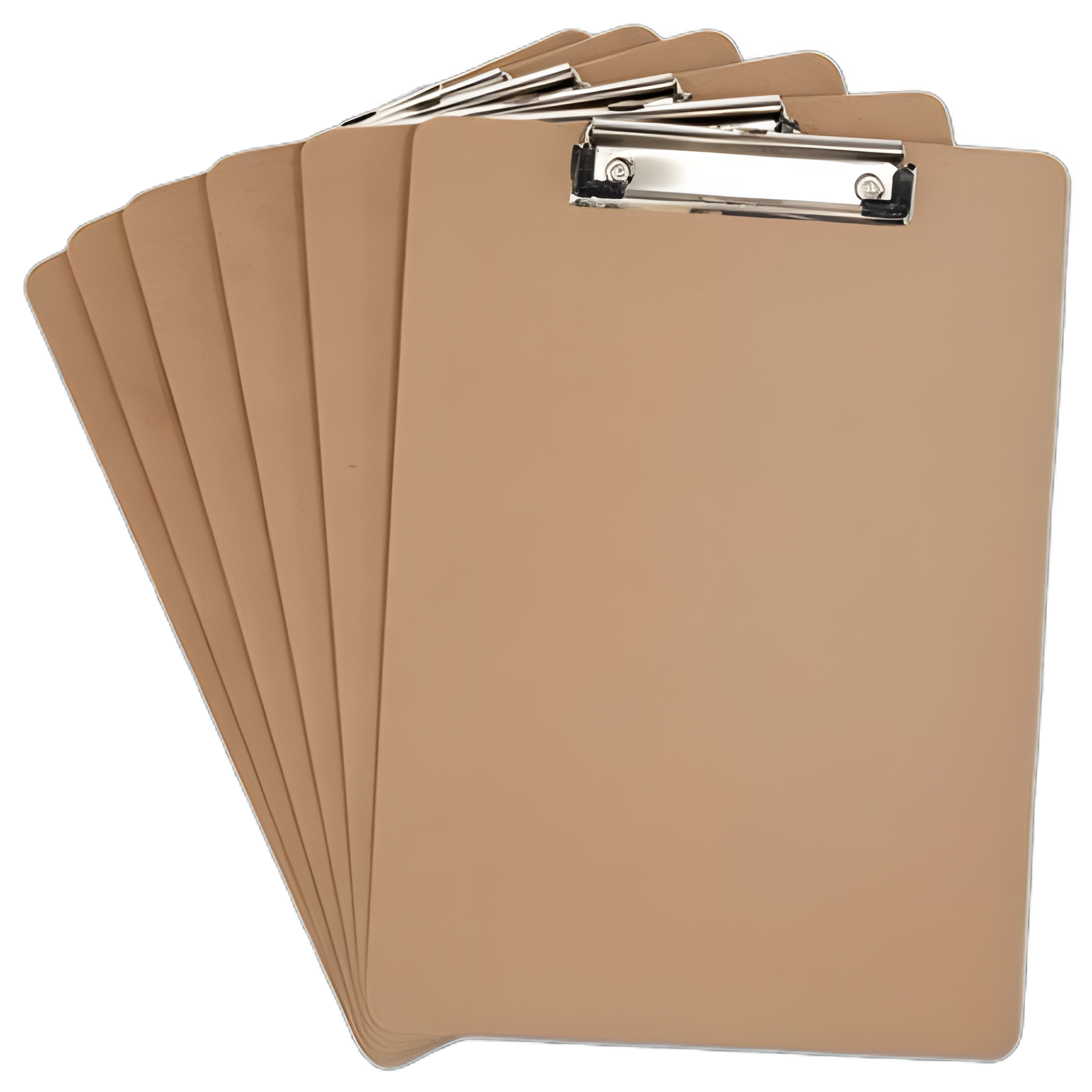 Hardboard Clipboard with Low-Profile Clip, 0.5" Clip Capacity, Holds 8.5 x 11 Sheets, Brown, 6/Pack