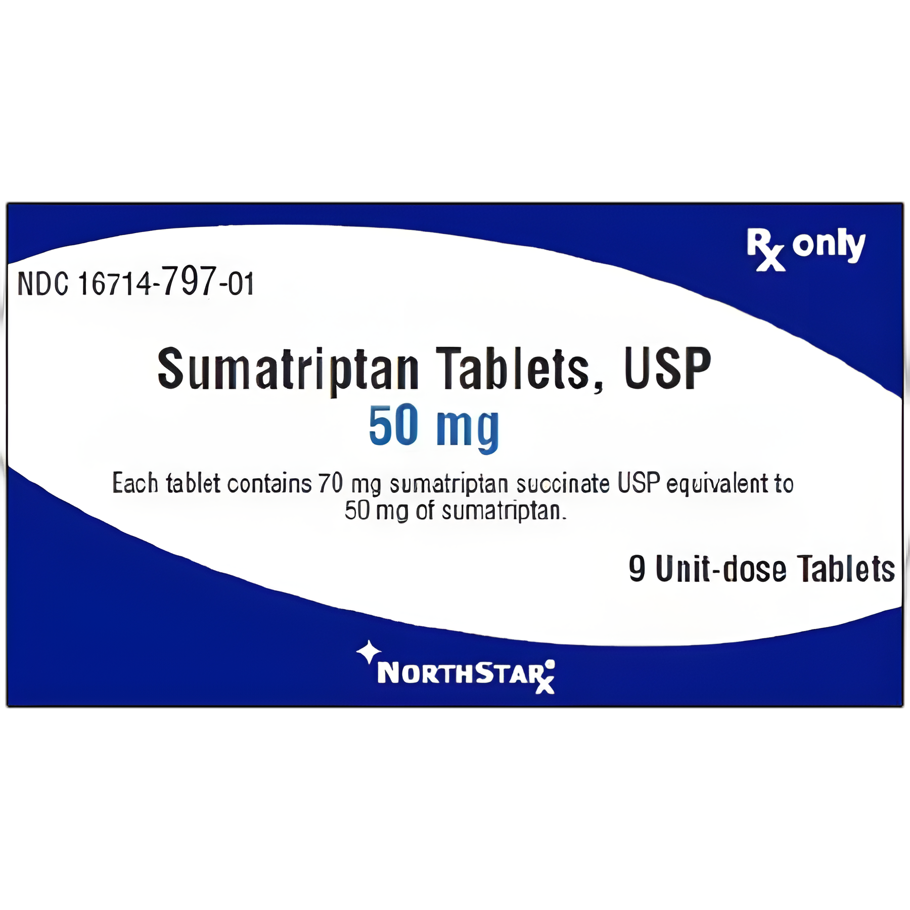 Sumatriptan Succinate 50 mg Tablets for Migraine Relief - 9 Tablet Blister Pack by NorthStar Rx