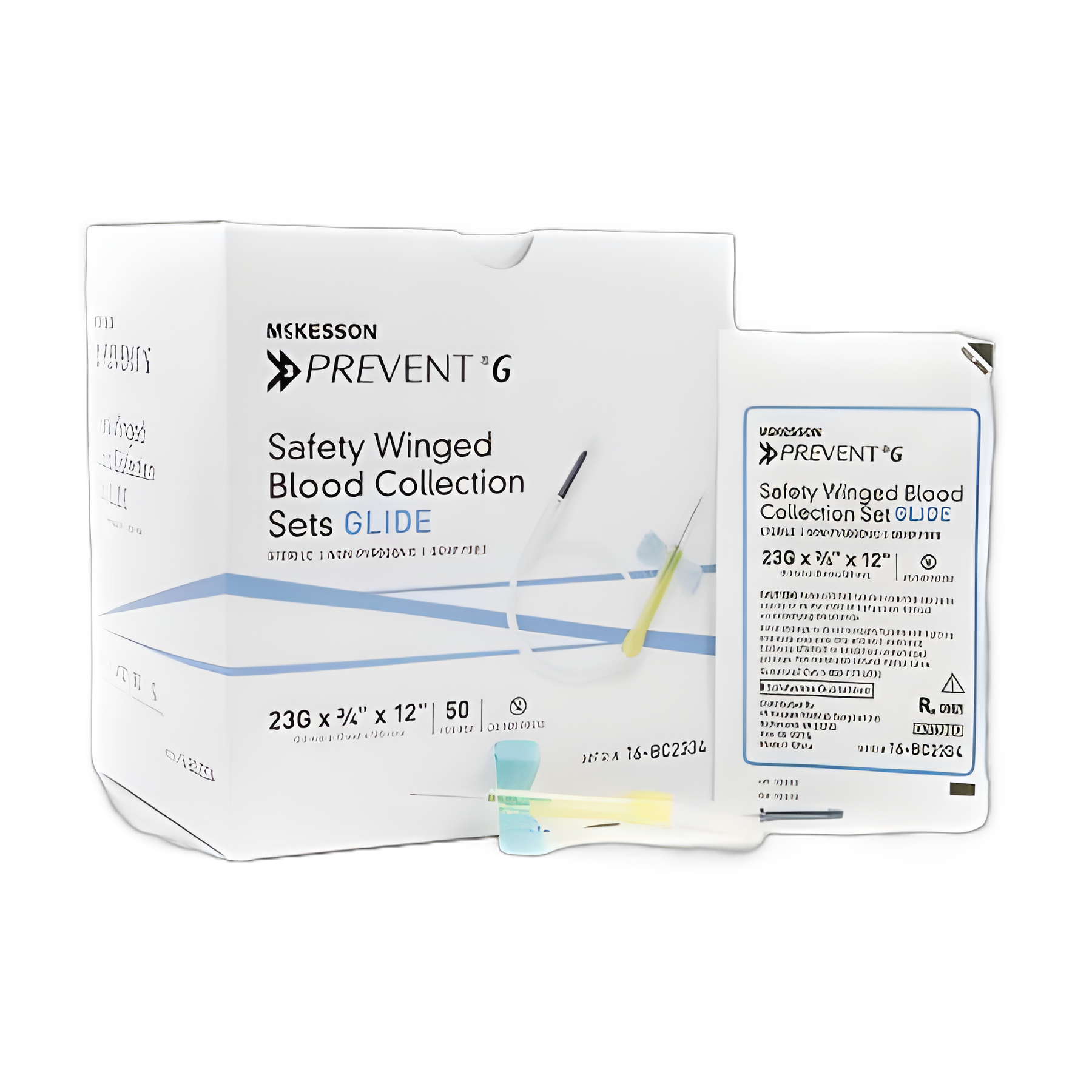 McKesson Prevent G 23G Safety Blood Collection Set with 12-Inch Tubing