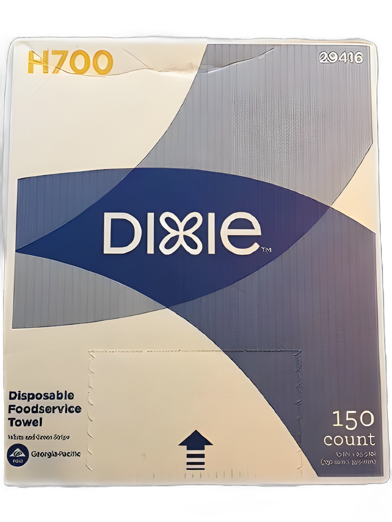 Foodservice Towel Dixie™ Medium Duty White / Green NonSterile Hydro Entangled Fibers 13 X 23-1/2 Inch Reusable