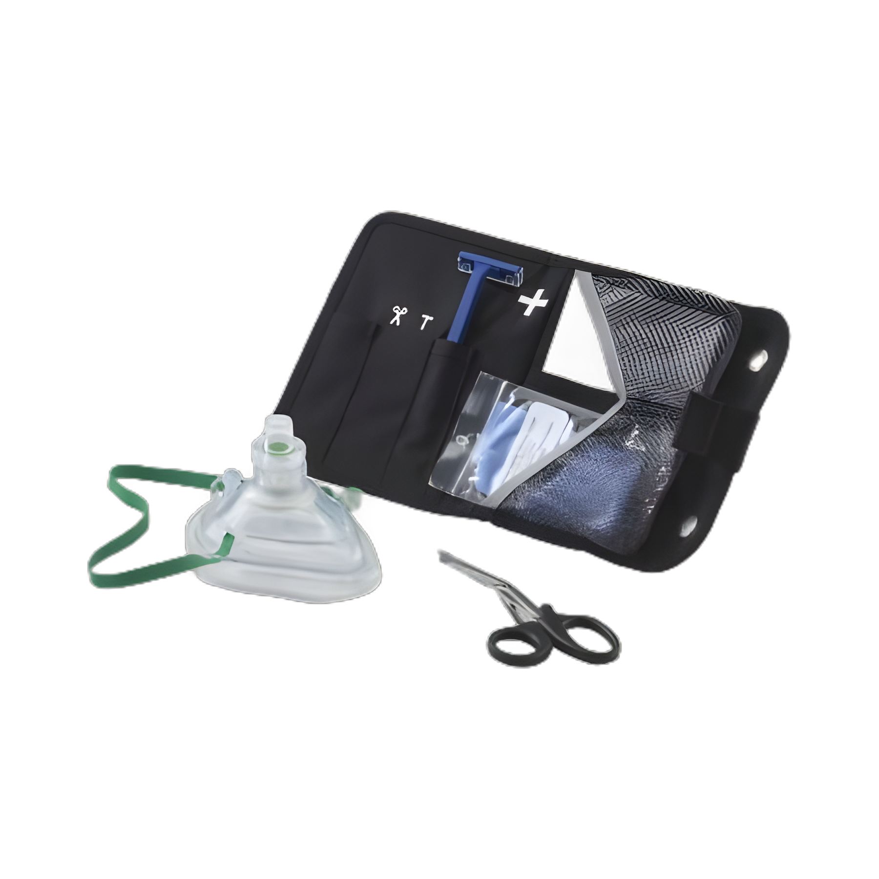 Prep Kit, AED 1 Pair Gloves, 1-CPR Barrier Mask, 1-Disposable Razor, 1-4 X 4 Gauze, 1-Scissors, 1-Towel, 1-Antiseptic Wipe, 1-One Way Filter AED