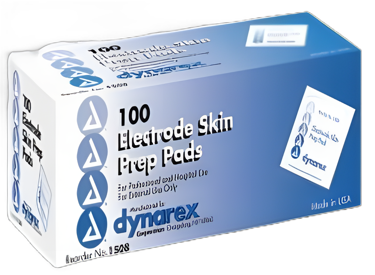 Electrode Skin Prep Pad Dynarex® 70% Strength Isopropyl Alcohol Individual Packet NonSterile