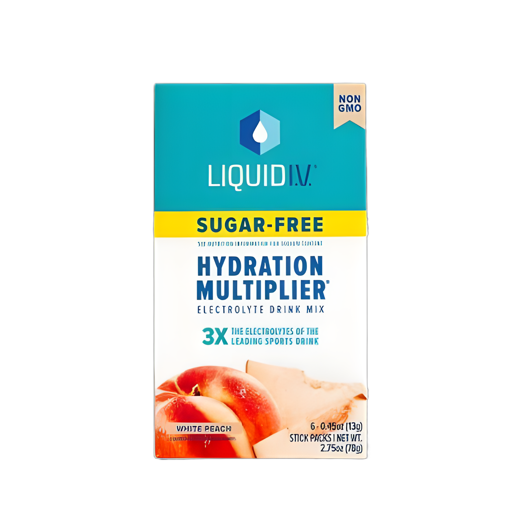 Oral Electrolyte Solution Liquid I.V.® Hydration Multiplier® Sugar-Free White Peach Flavor 0.45 oz. Electrolyte