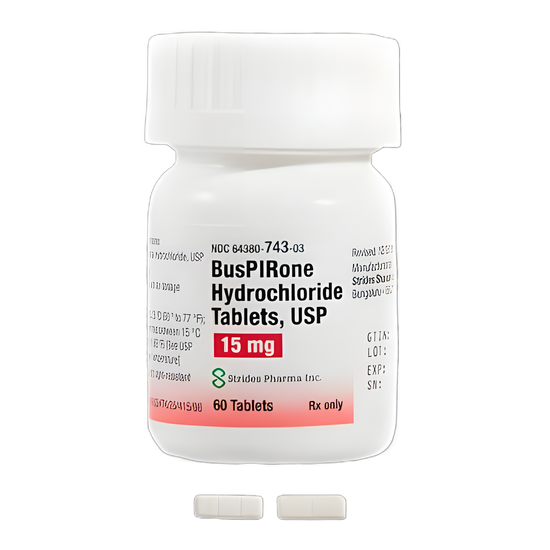Buspirone HCl 15 mg Tablets (Bottle of 60) - Generic Equivalent to BuSpar