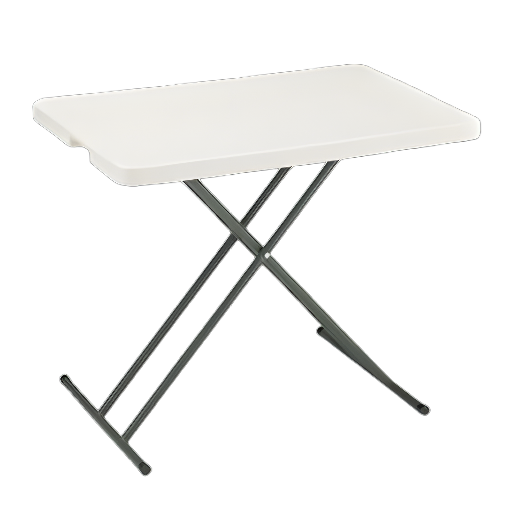 IndestrucTable Classic Personal Folding Table, 30" x 20" x 25" to 28", Platinum/Gray