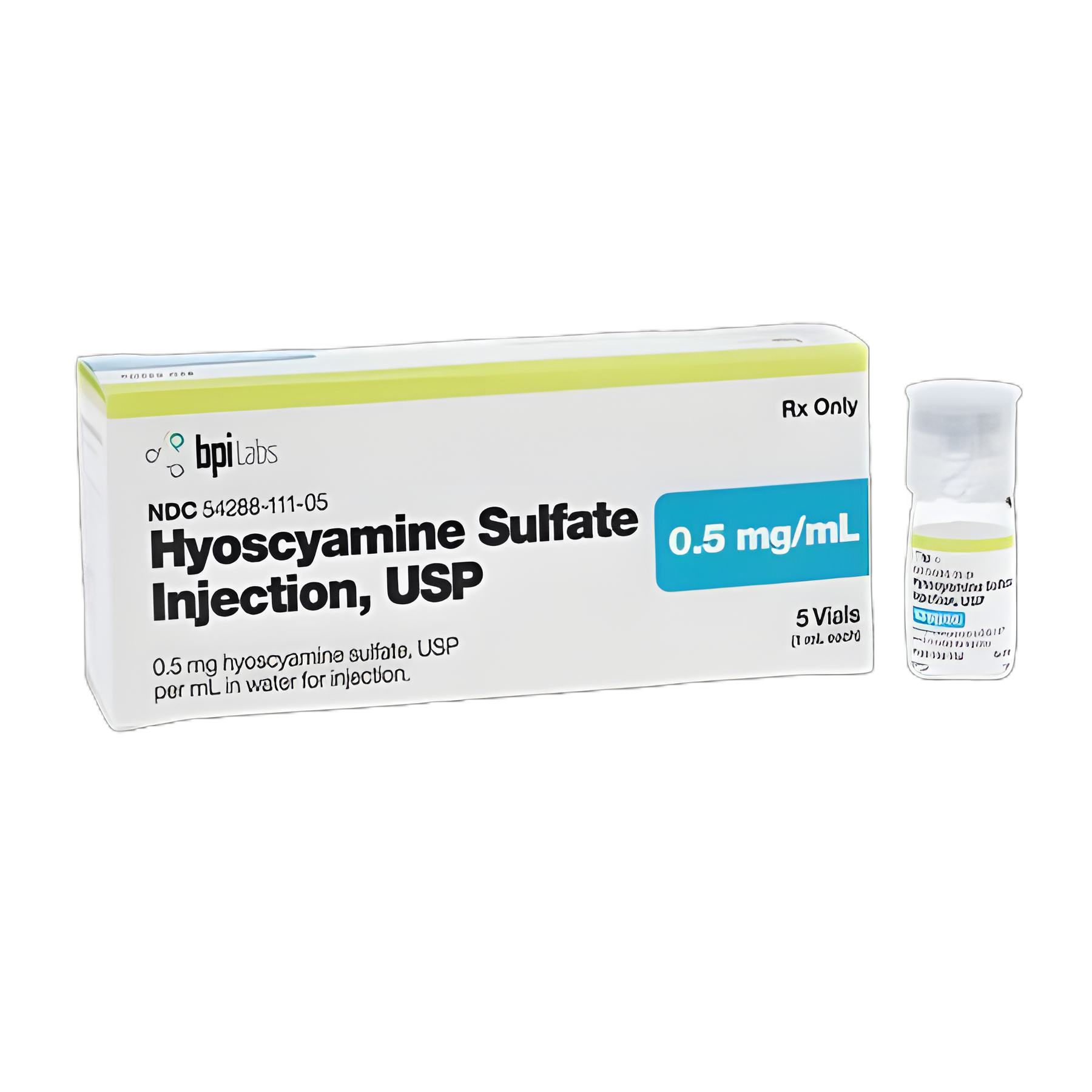 Hyoscyamine Sulfate 0.5 mg/mL Injection Vial for Antispasmodic Treatment