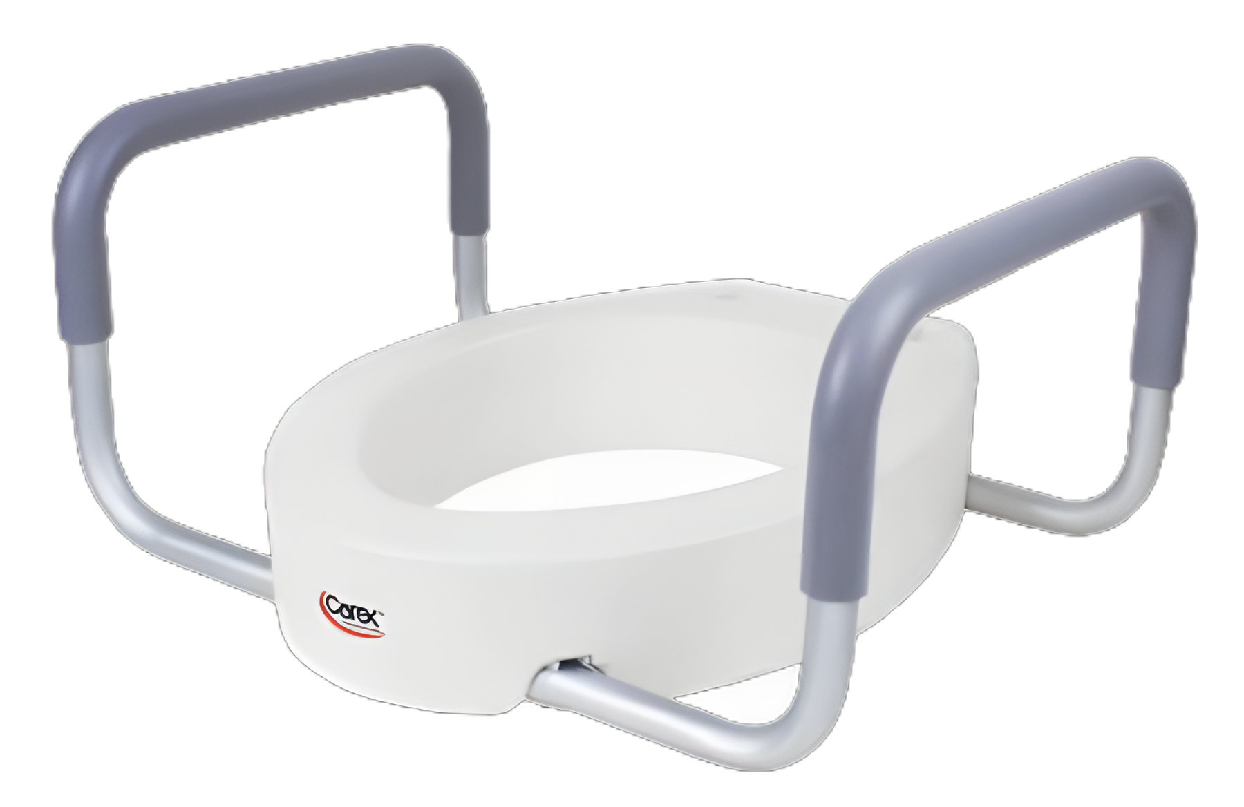 Elongated Raised Toilet Seat with Arms Carex® 3-1/2 Inch Height White 250 lbs. Weight Capacity