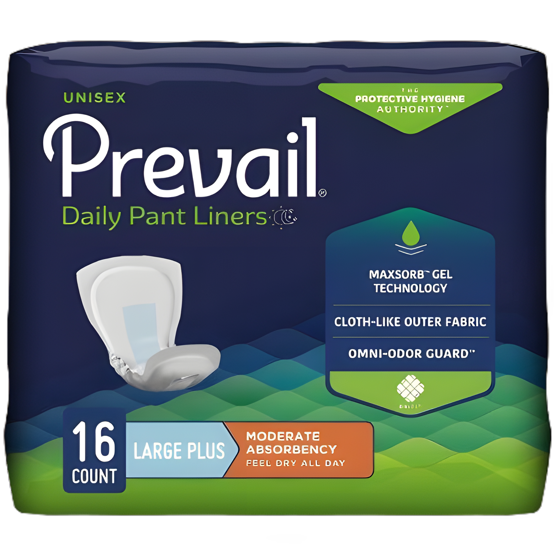 Bladder Control Pad Prevail® Daily Pant Liners 28 Inch Length Moderate Absorbency Polymer Core Large Plus