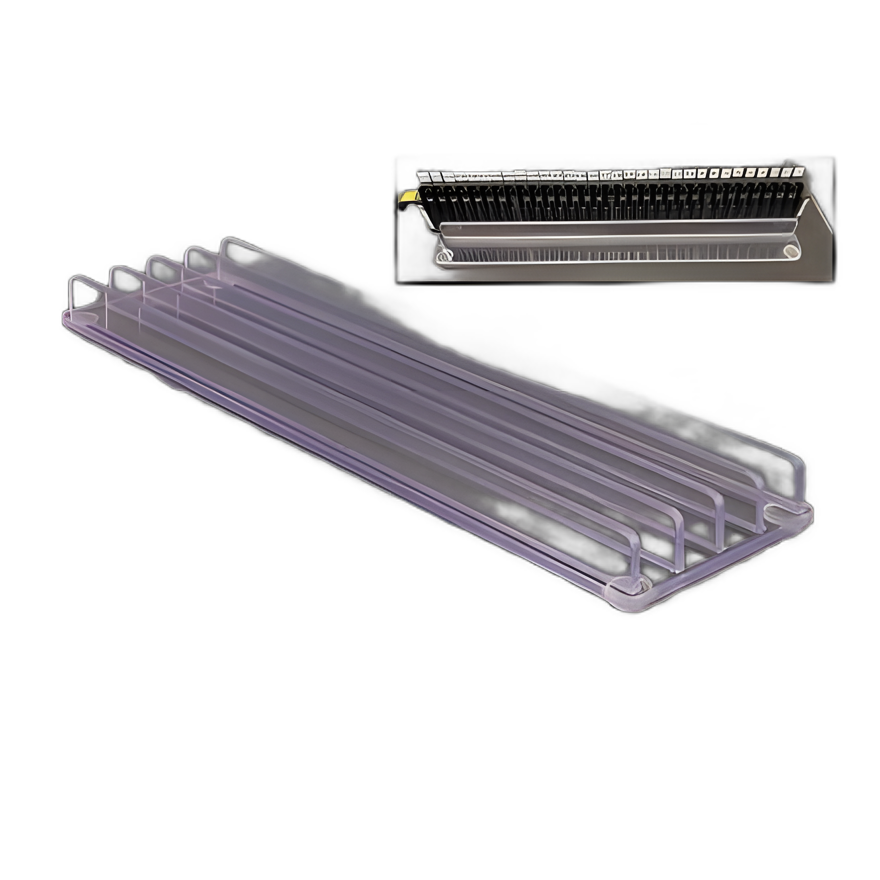 Sample Tube Strip Tray Stabilizer 7/8 X 6-1/2 X 19 Inch, 4 Position, Clear For Qiasymphony, Hamilton or other related Extraction / Processing Machines