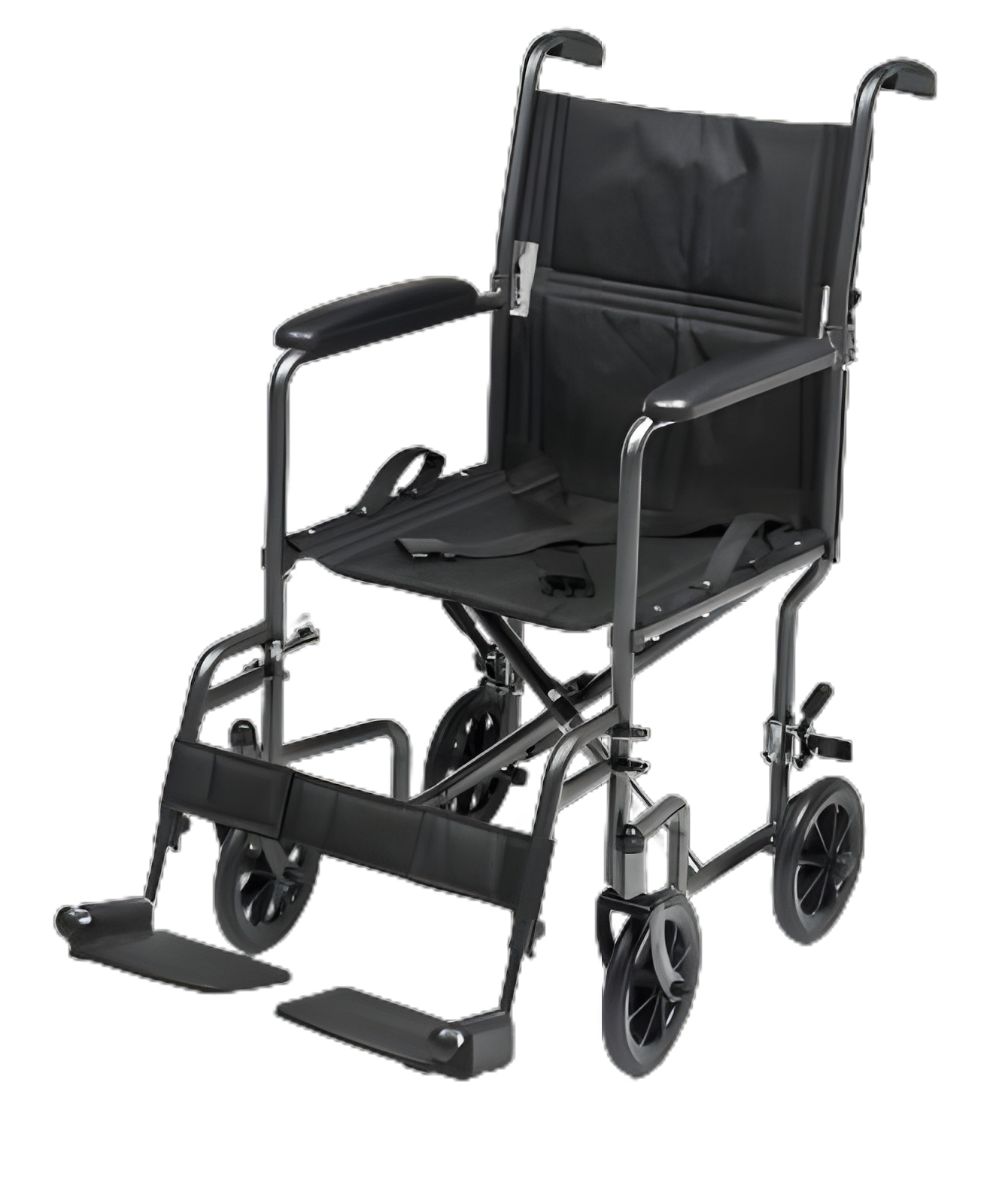 Transport Chair Everest & Jennings® 19 Inch Seat Width Full Length Arm Swing-Away Footrest Steel Frame with Silver Vein Finish