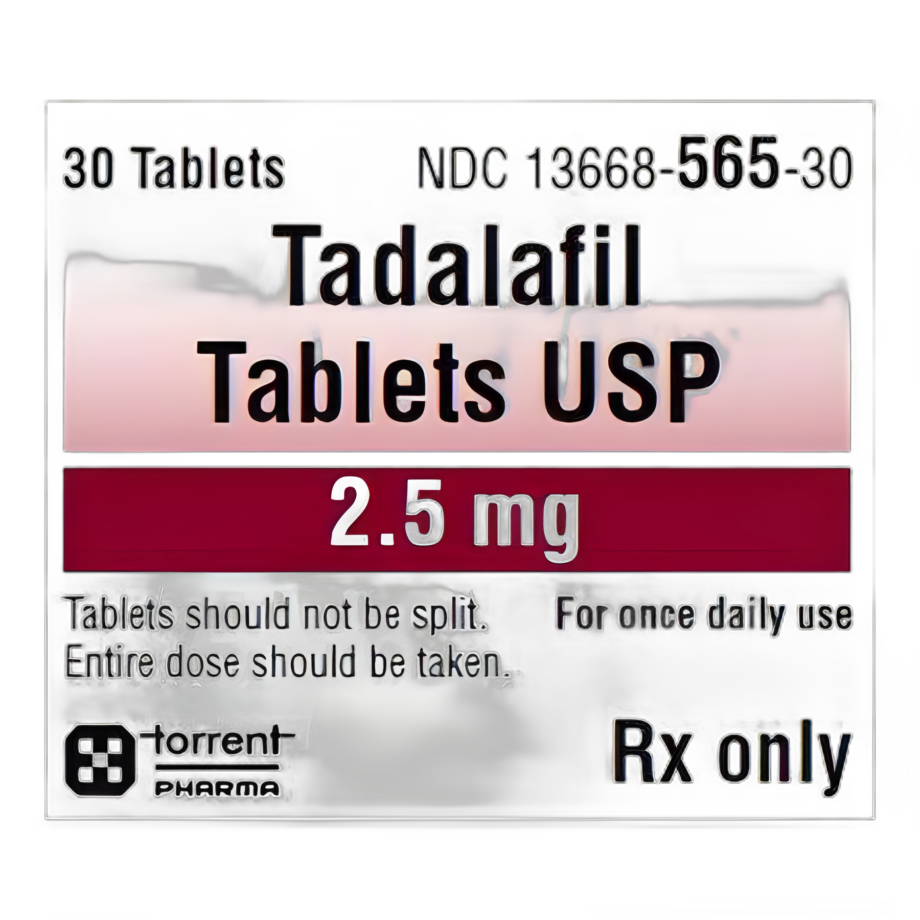 Tadalafil 2.5 mg Tablet Bottle 30 Tablets - 13668056530