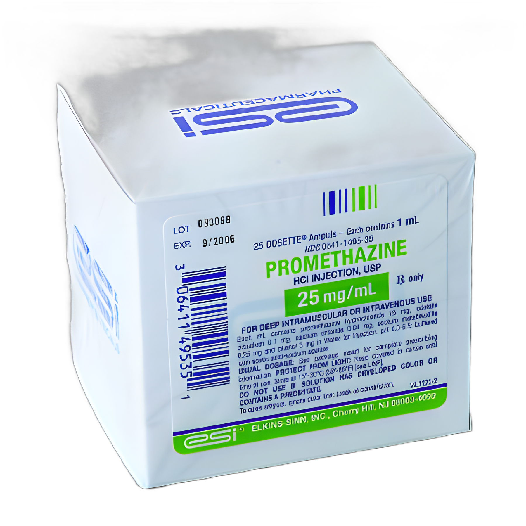 Promethazine HCl 25 mg / mL Injection Ampule 1 mL - 00641149535