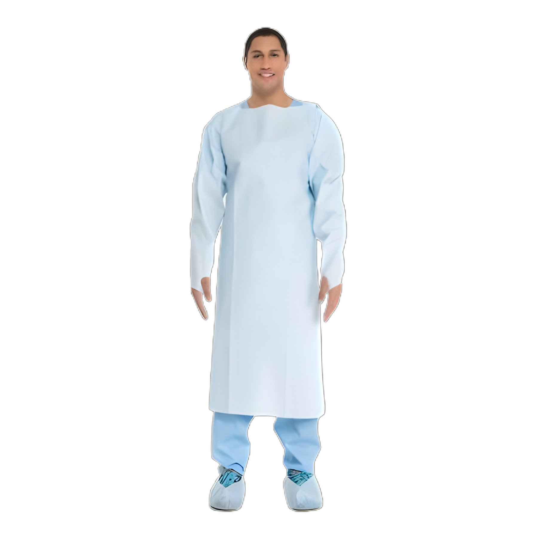Protective Procedure Gown 2X-Large Blue NonSterile Not Rated Disposable
