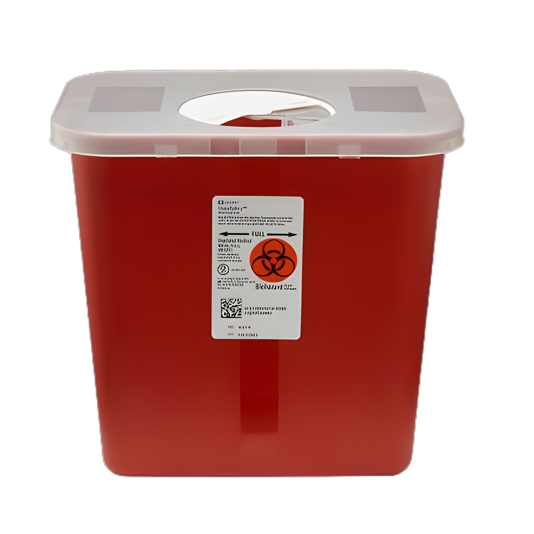 Sharps Container SharpSafety™ Red Base 10 H X 10-1/2 W X 7-1/4 D Inch Vertical Entry 2 Gallon