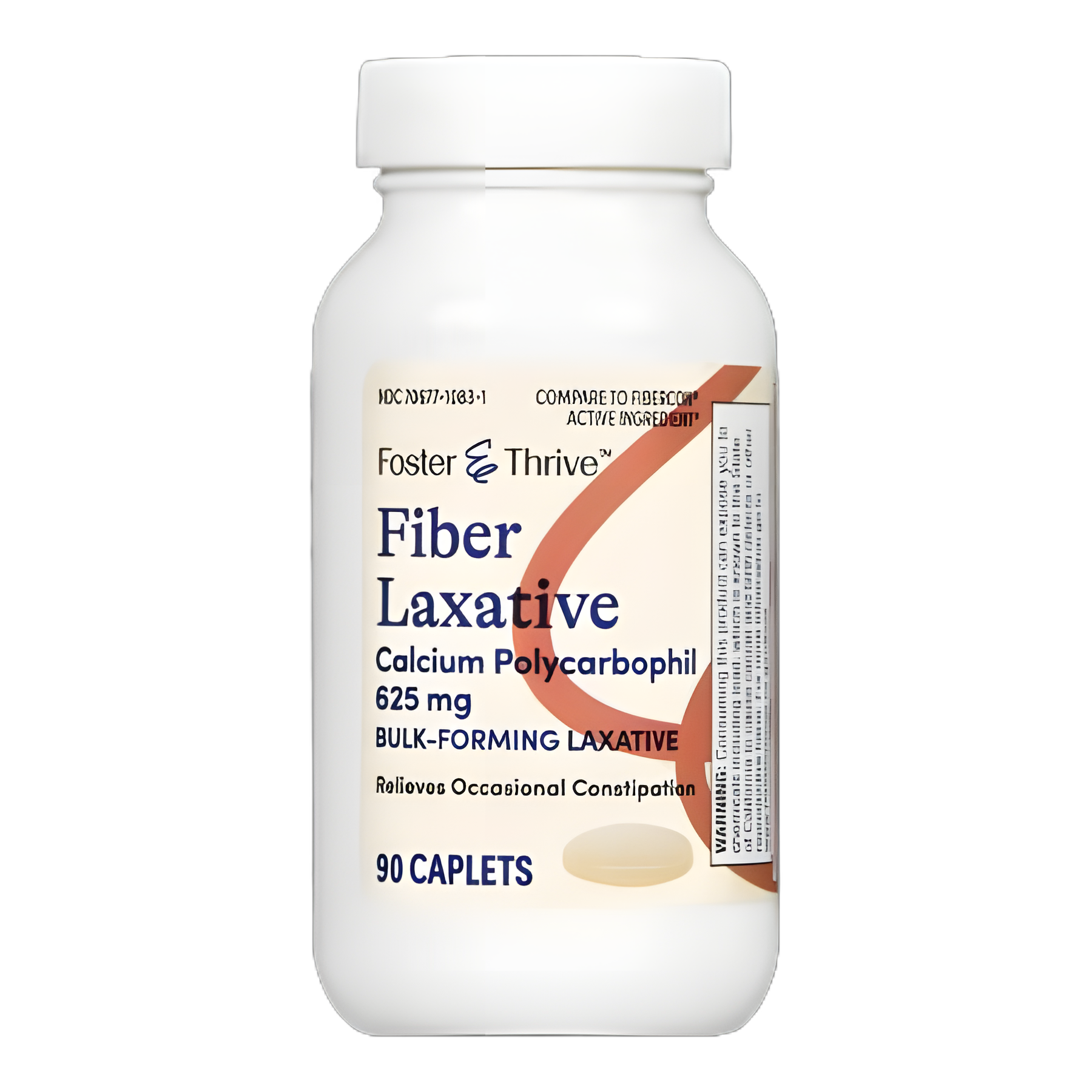 Laxative Foster & Thrive™ Unflavored Caplet 90 per Bottle 625 mg Strength Calcium Polycarbophil