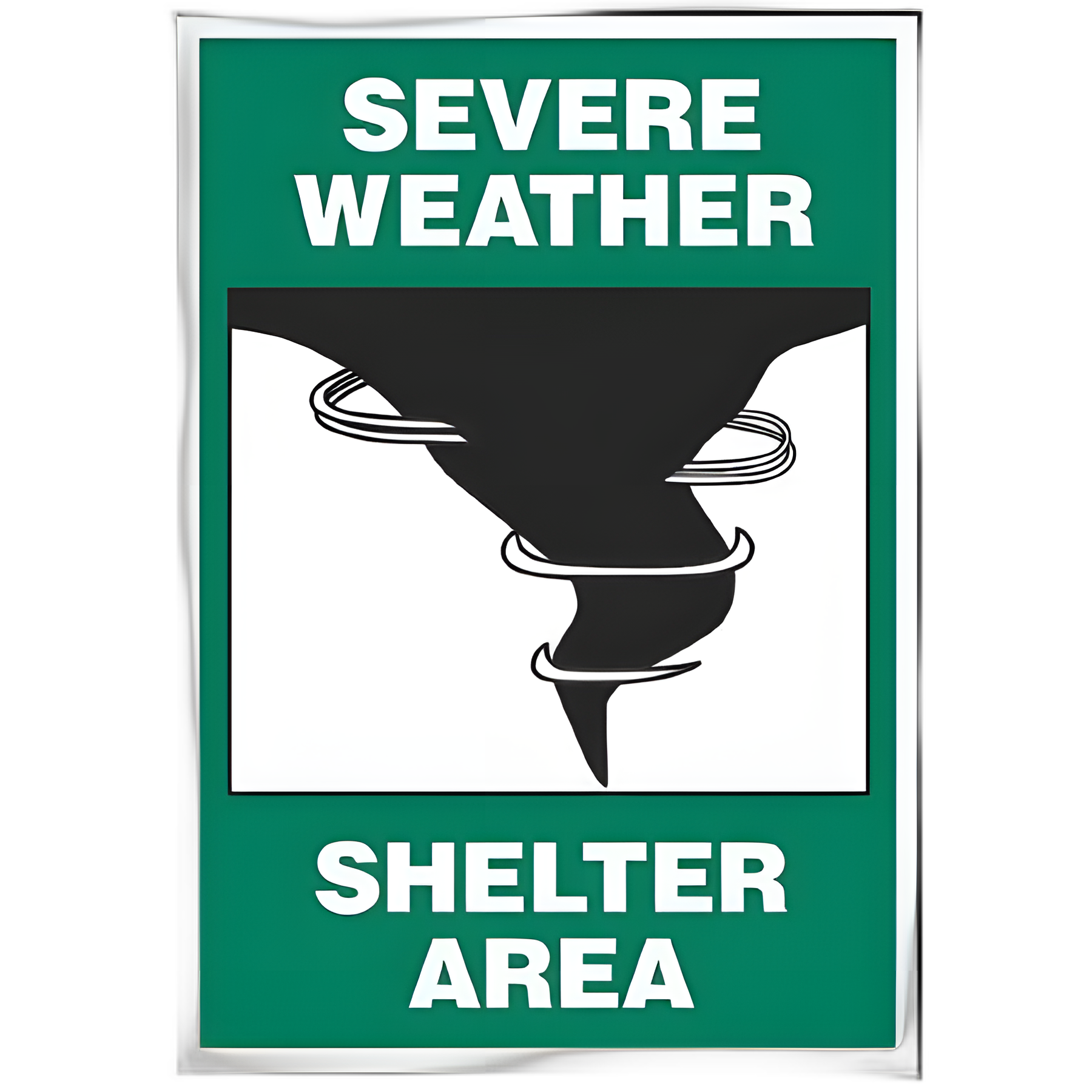 Severe Weather Shelter Area Wall Sign for Medical Facilities