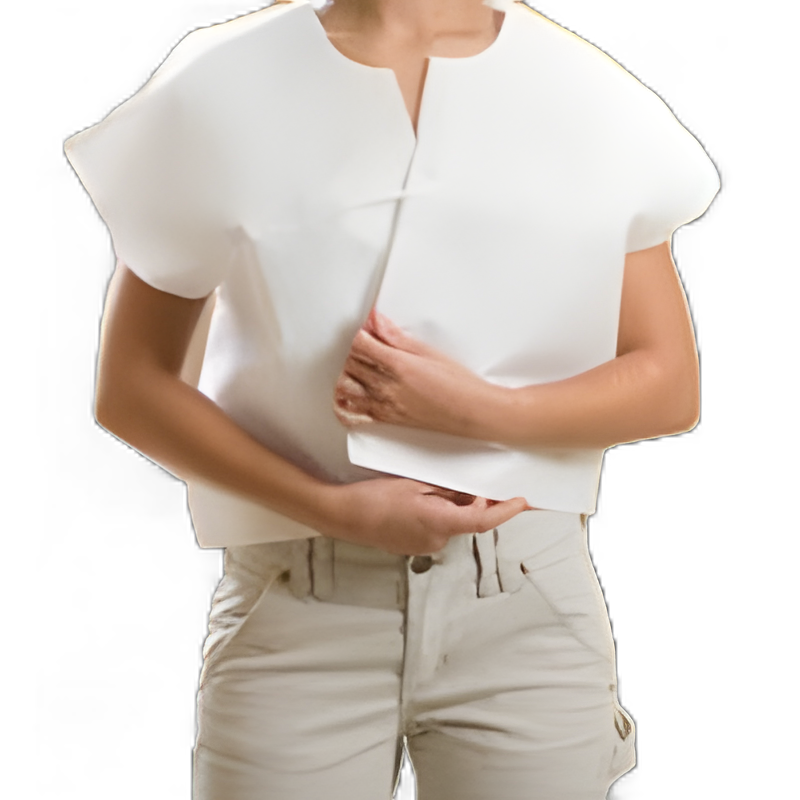 Exam Cape White One Size Fits Most Front Opening Without Closure Unisex