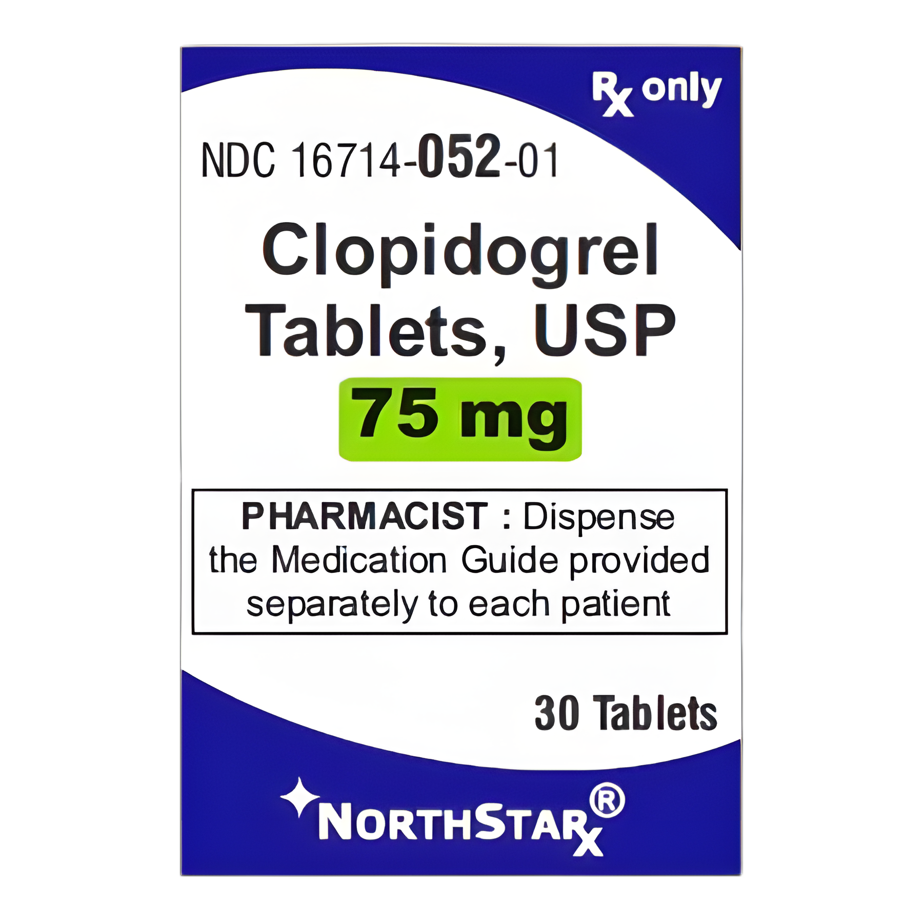 Clopidogrel Bisulfate 75 mg Tablet Bottle 30 Tablets