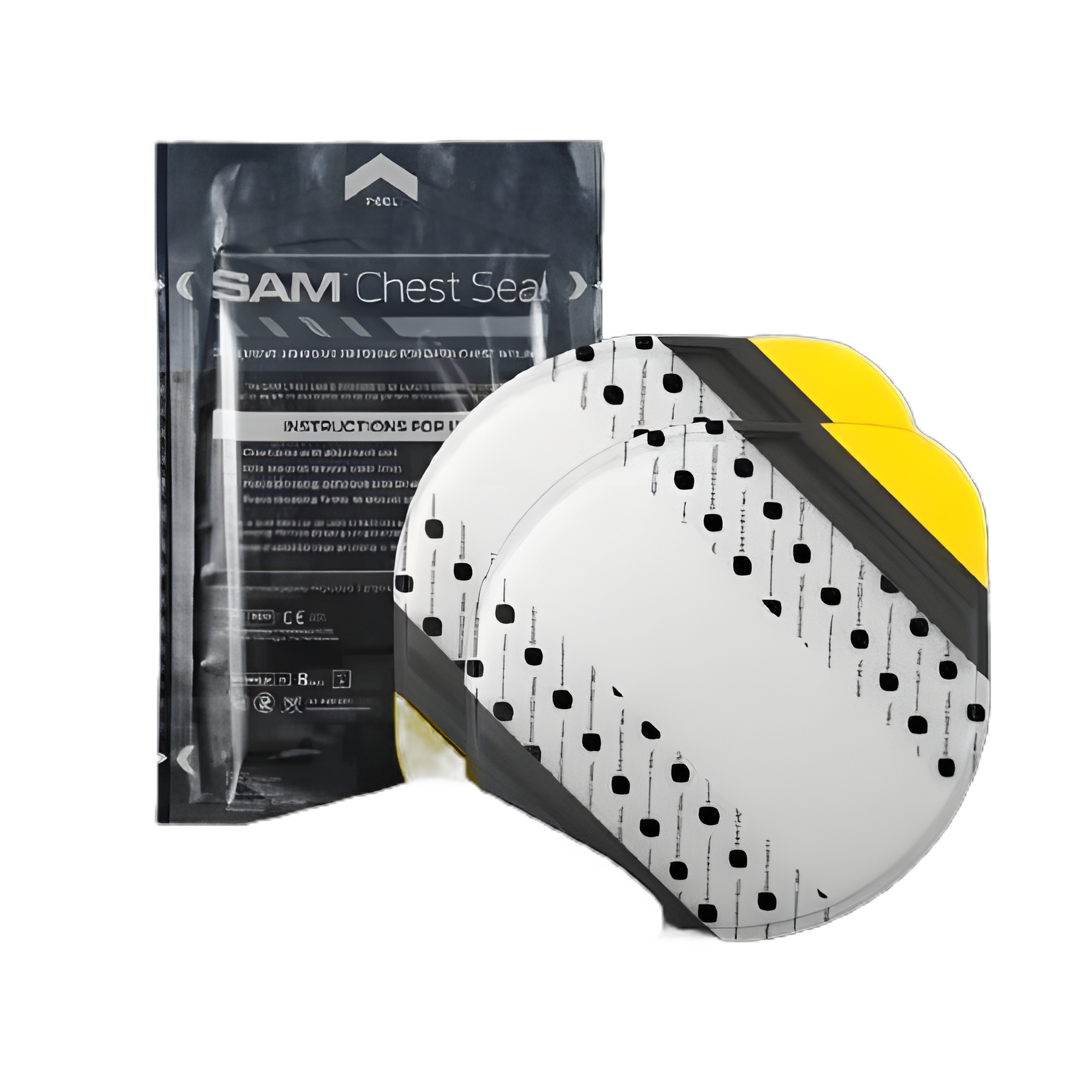 SAM® Chest Wound Seal 6.3 X 10 Inch Sterile Pack of 2 - Advanced Open Chest Injury Treatment