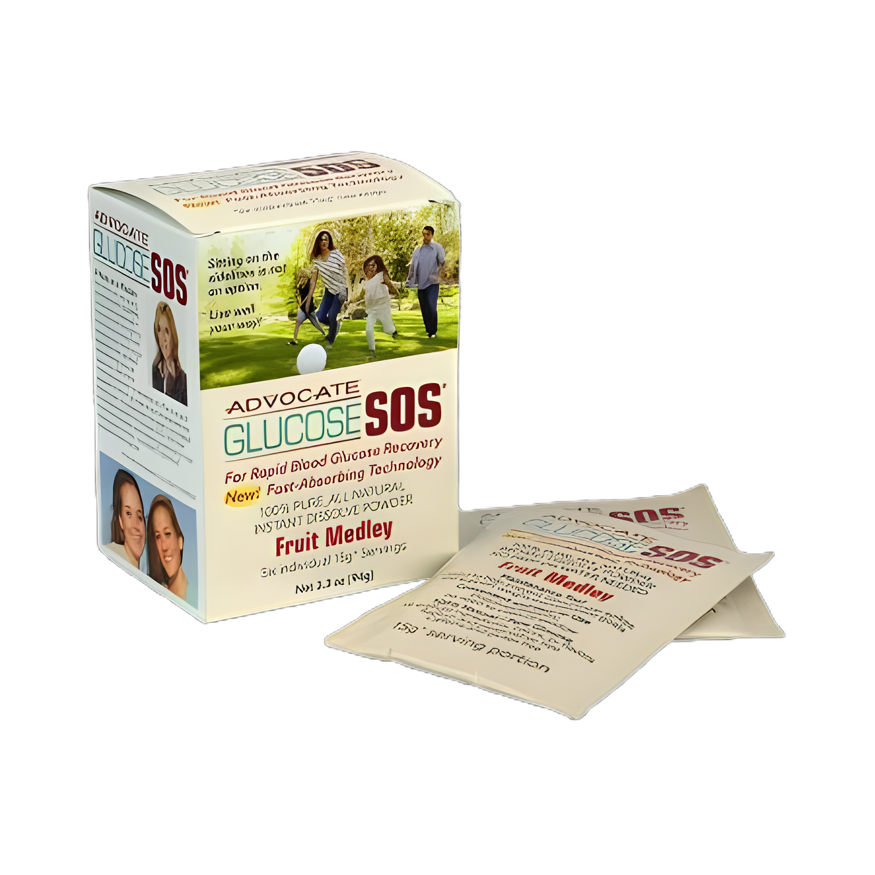 Glucose SOS® Powder - Fruit Medley Flavor, 15g, 6-Pack for Diabetic Blood Sugar Management