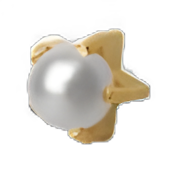 MediStuds® 24K Gold Plated Stainless Steel White Pearl Ear Piercing Studs - 2053TP
