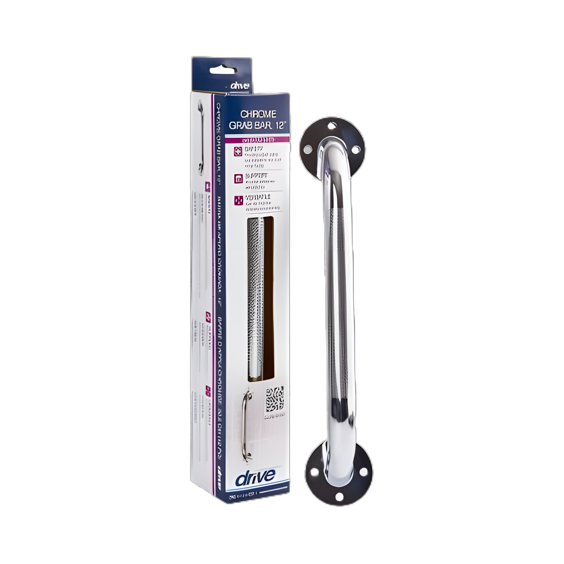 Wall Grab Bar drive™ Chrome Finish Knurled Steel - 12112-3
