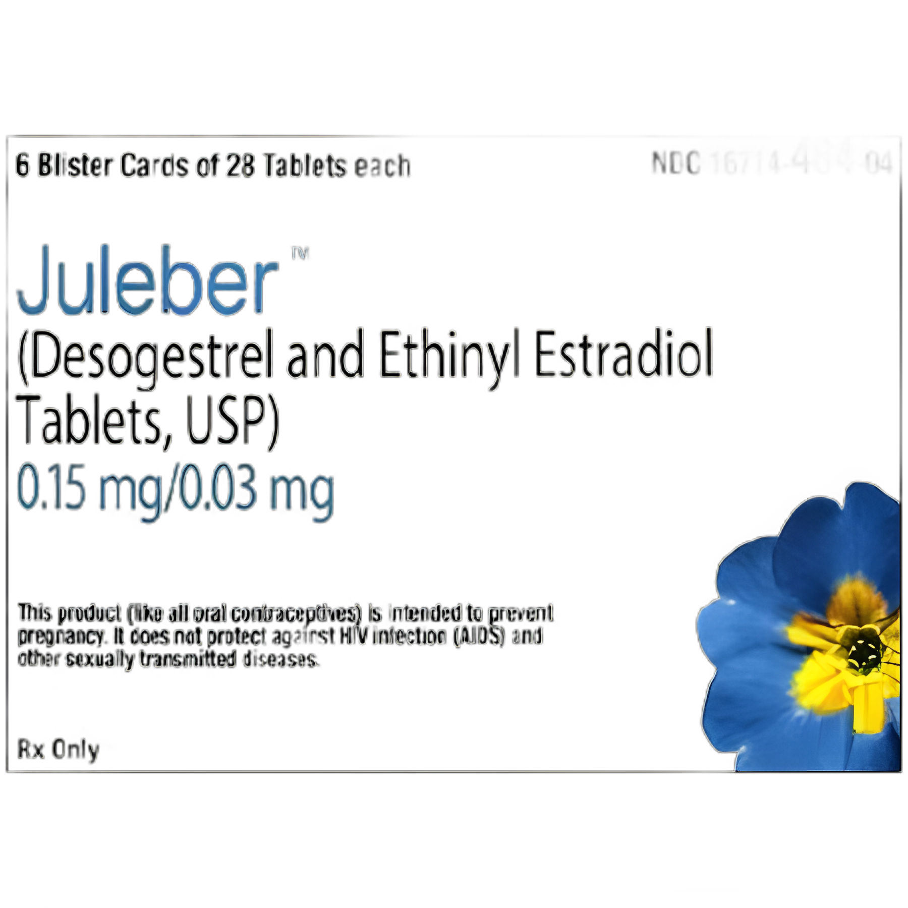 Juleber Desogestrel / Ethinyl Estradiol 0.15 mg/0.03 mg Oral Contraceptive Tablets - 168 Count