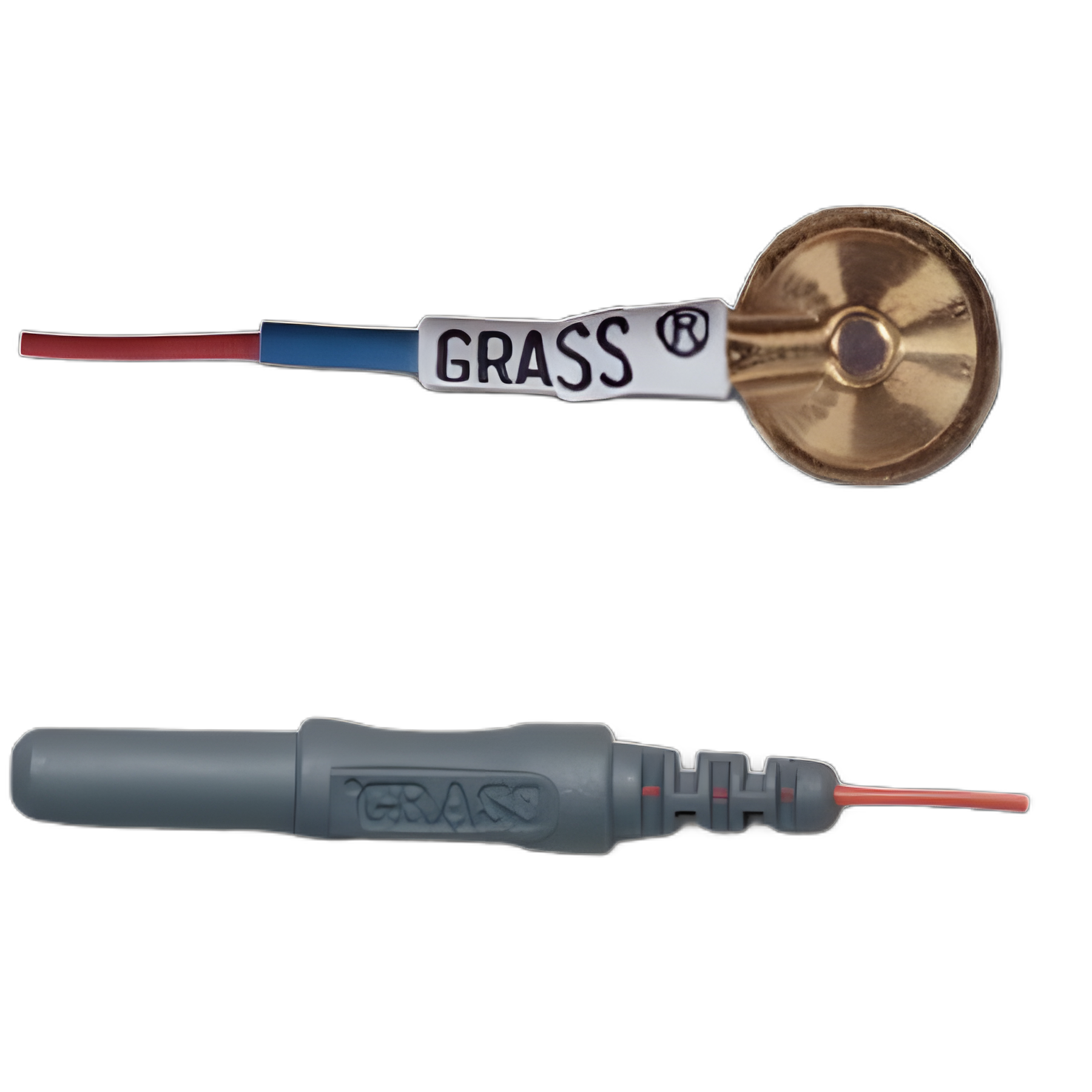 Genuine Grass® Gold Cup EEG Electrode - 10 Pack F-E5GH-120 with 120-inch Lead Wire
