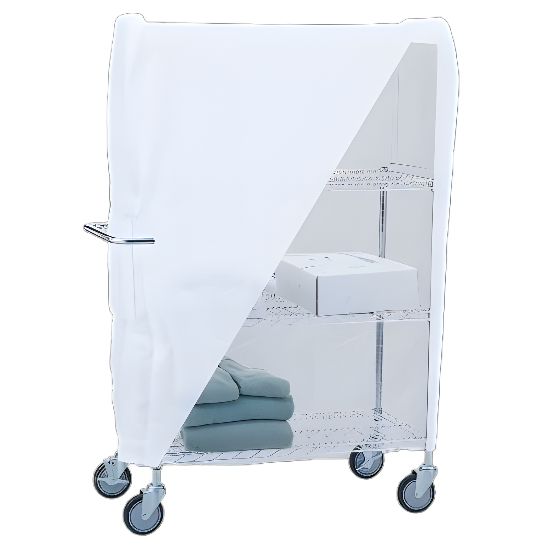 Flame-Retardant Blue Nylon Cart Cover with Frame for Utility Carts, 24x48x53 Inches