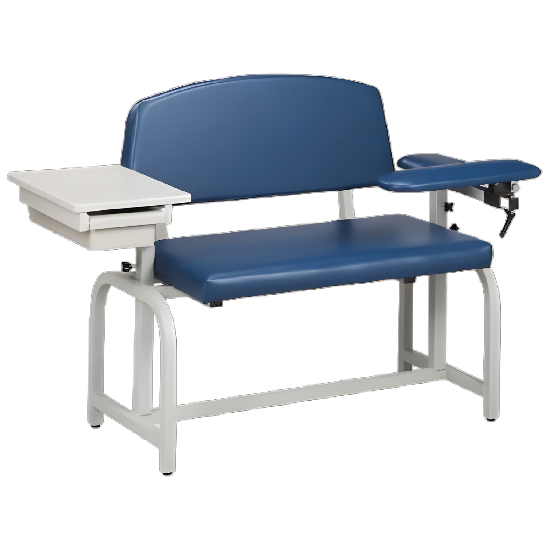 Lab X Series Bariatric Blood Drawing Chair with Padded Flip-Up Arms - Royal Blue