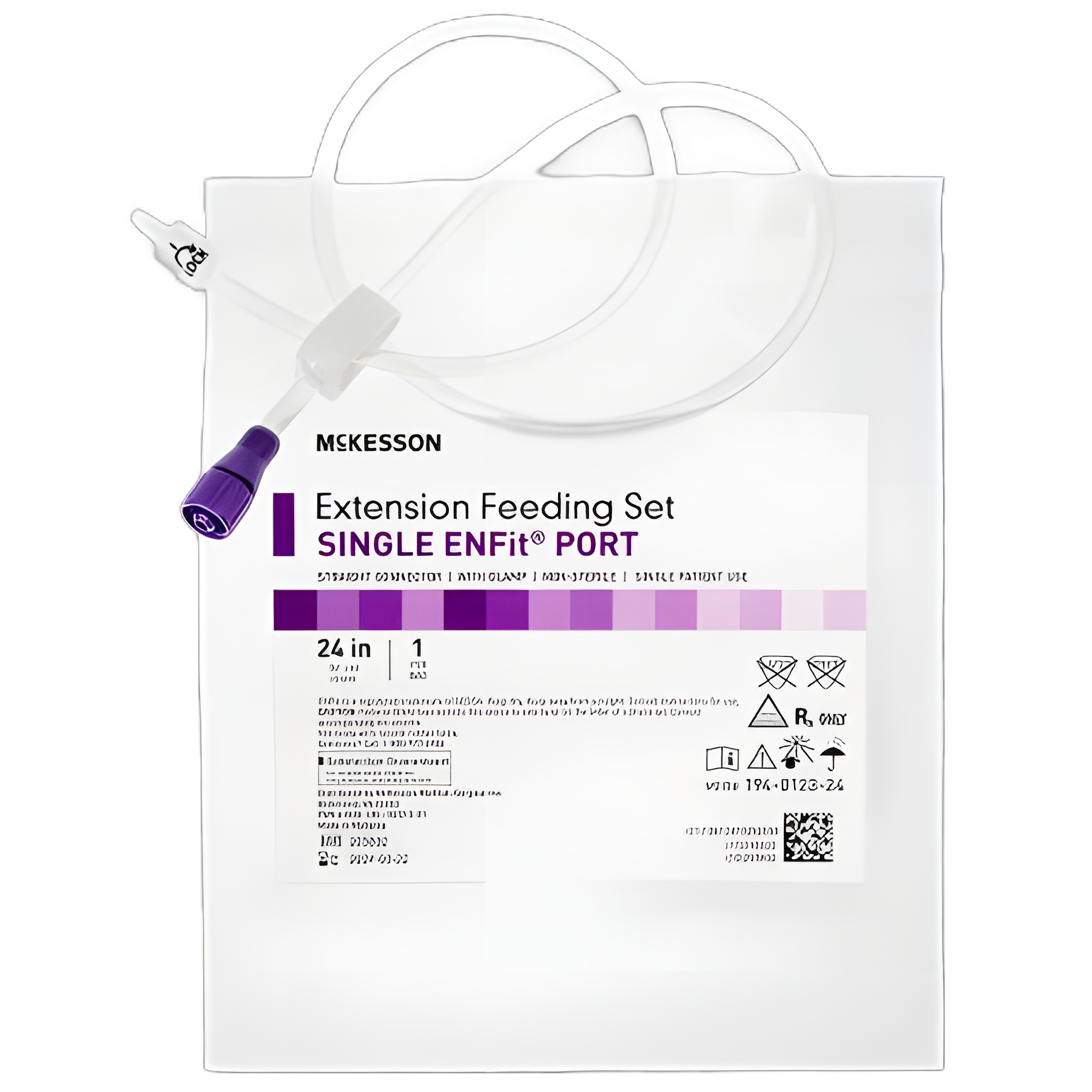 McKesson 24 Inch Bolus Enteral Feeding Extension Tube Set with ENFit Connector